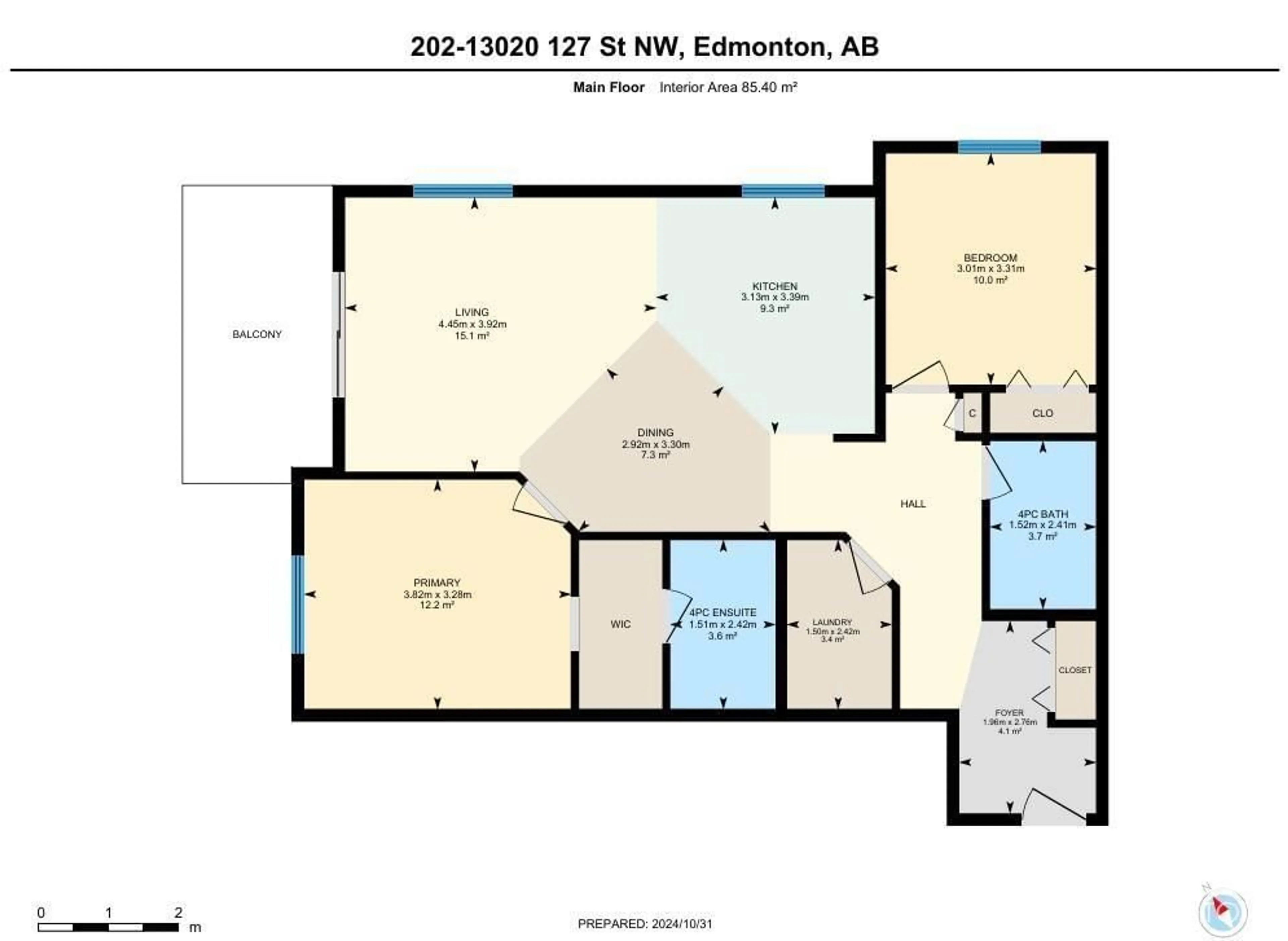 Floor plan for #202 13020 127 ST NW, Edmonton Alberta T5L1A9