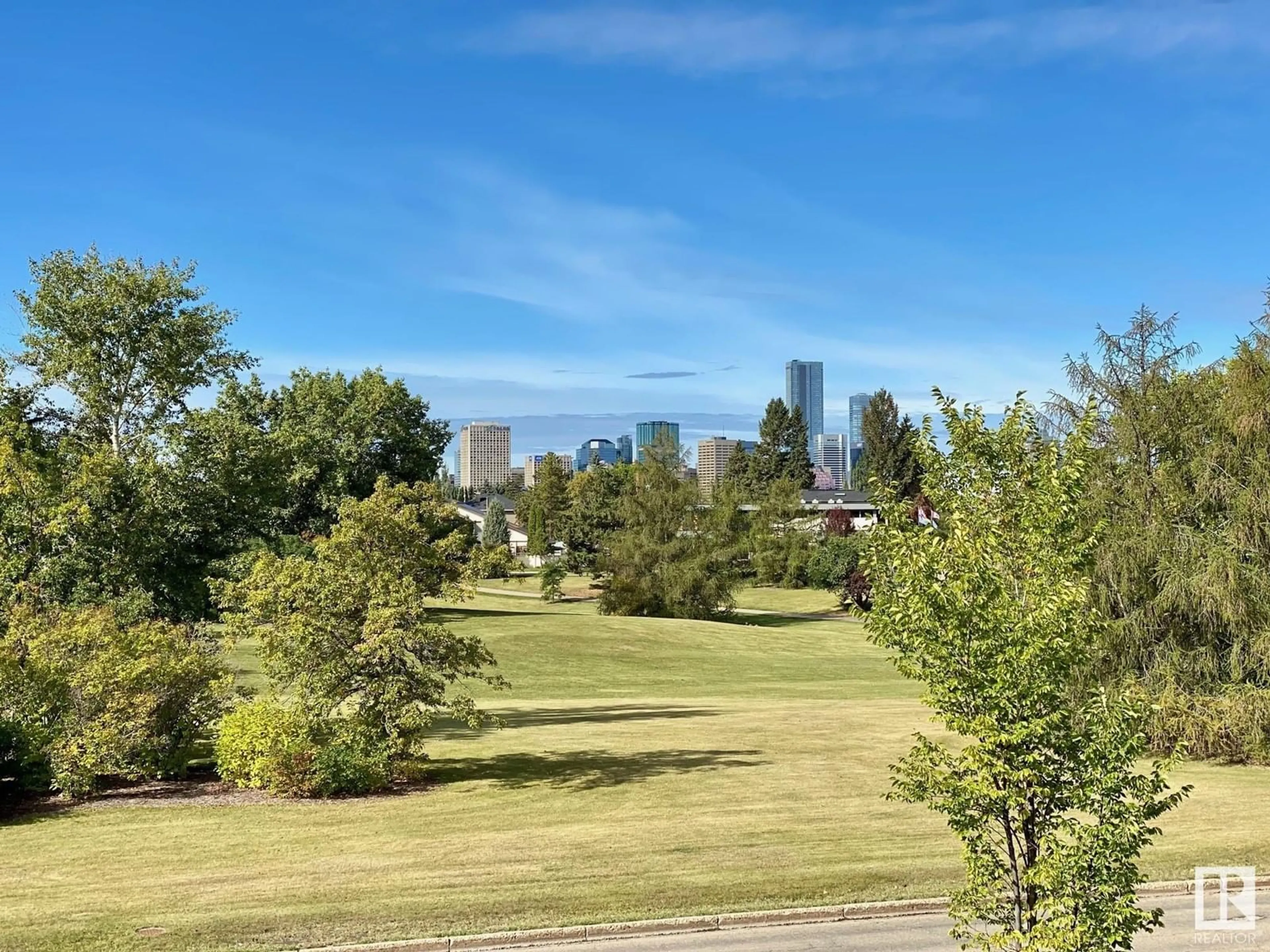 A pic from exterior of the house or condo, the view of city buildings for 9633 85 ST NW, Edmonton Alberta T6C3E3