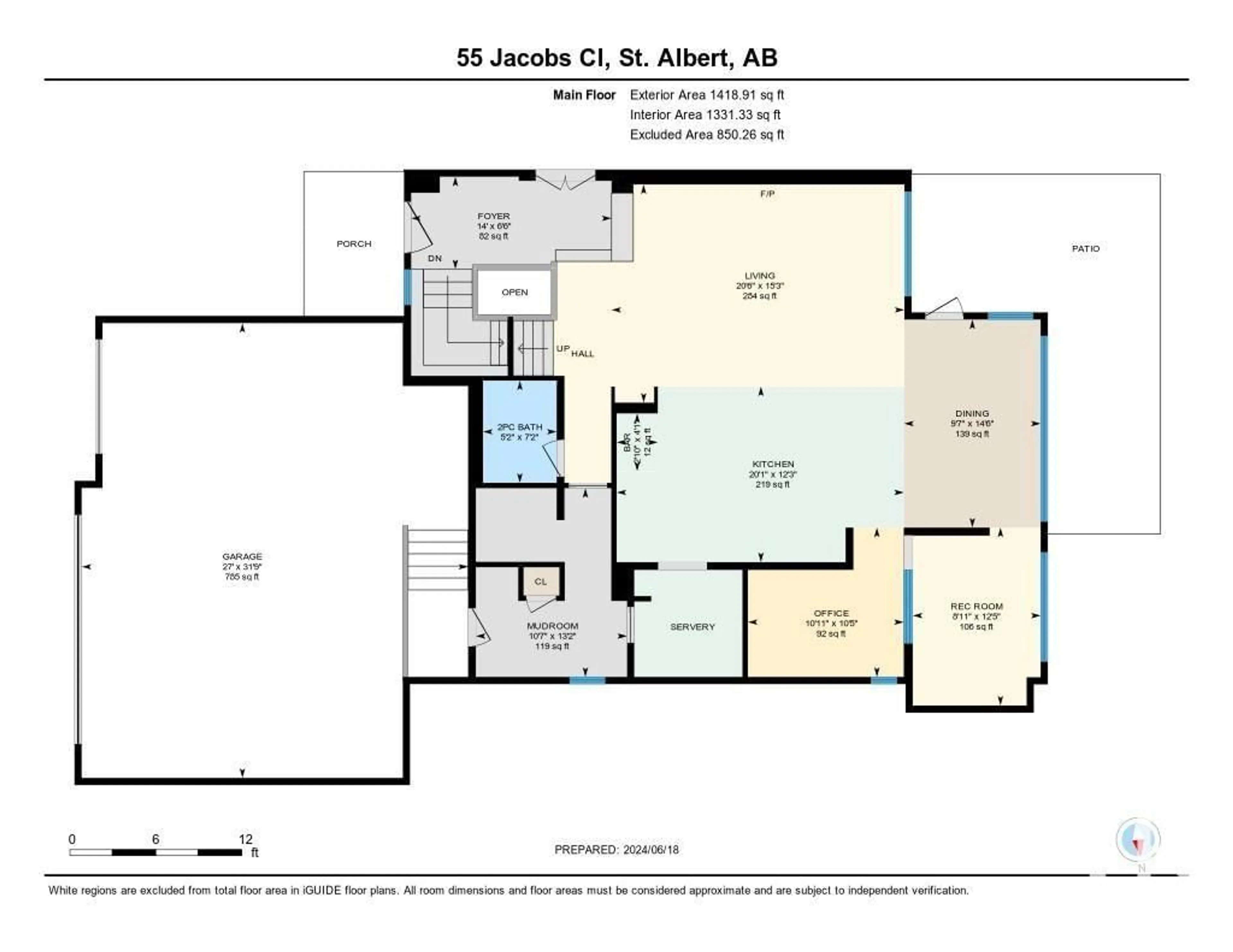 Floor plan for 55 JACOBS CL, St. Albert Alberta T8N7S4