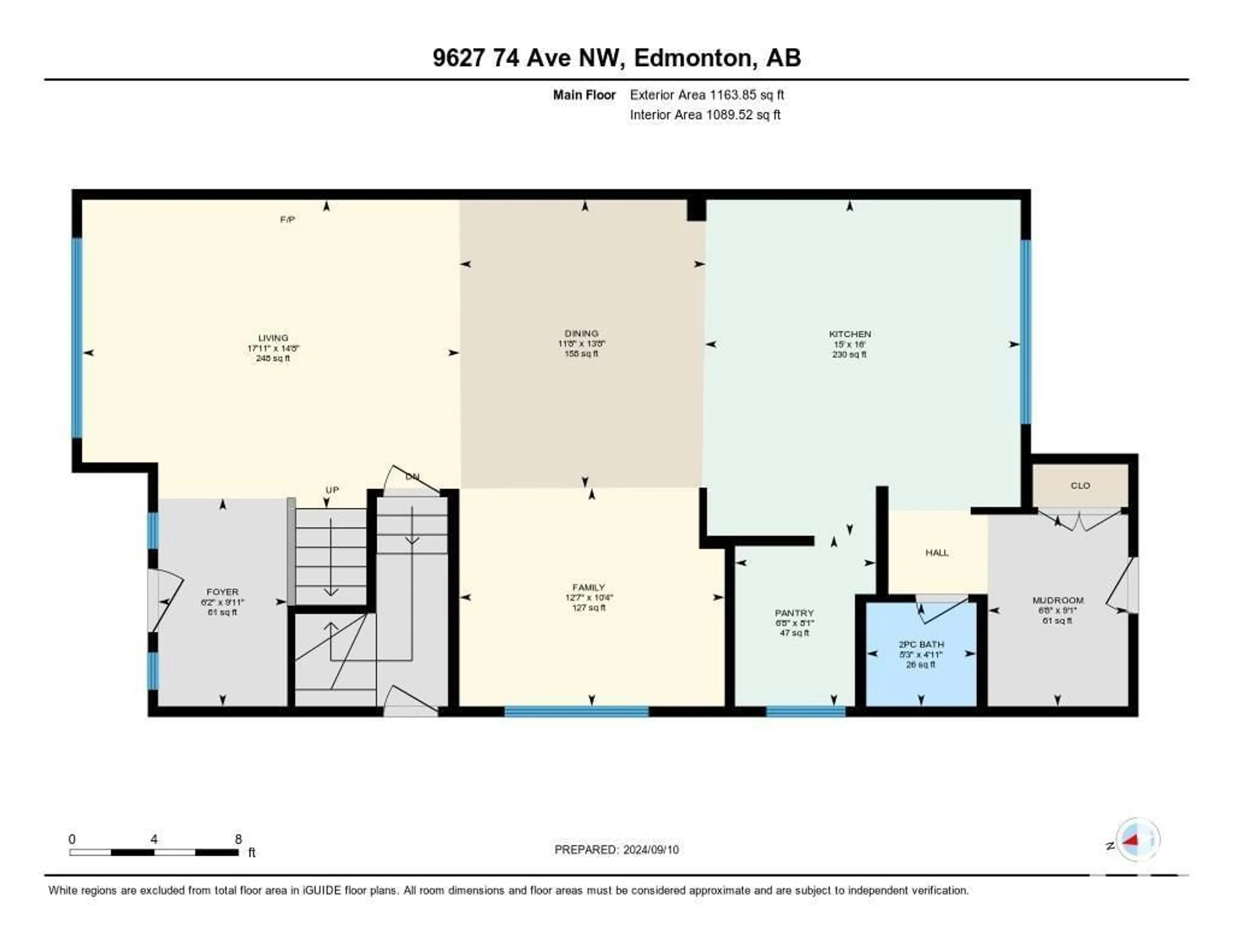 Floor plan for 9627 74 AV NW, Edmonton Alberta T6E1E7