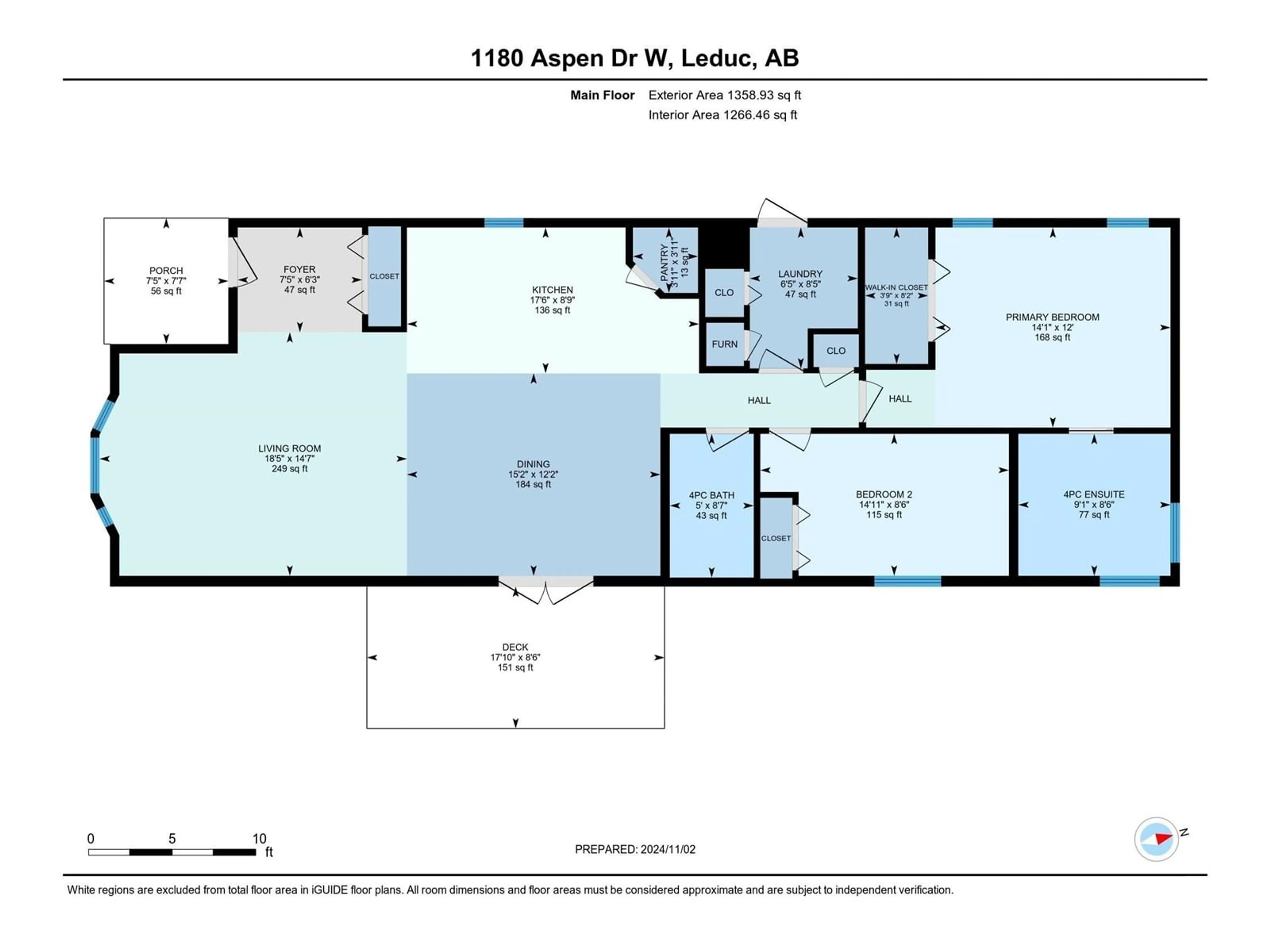 Floor plan for 1180 Aspen Dr W, Leduc Alberta T9E8P9