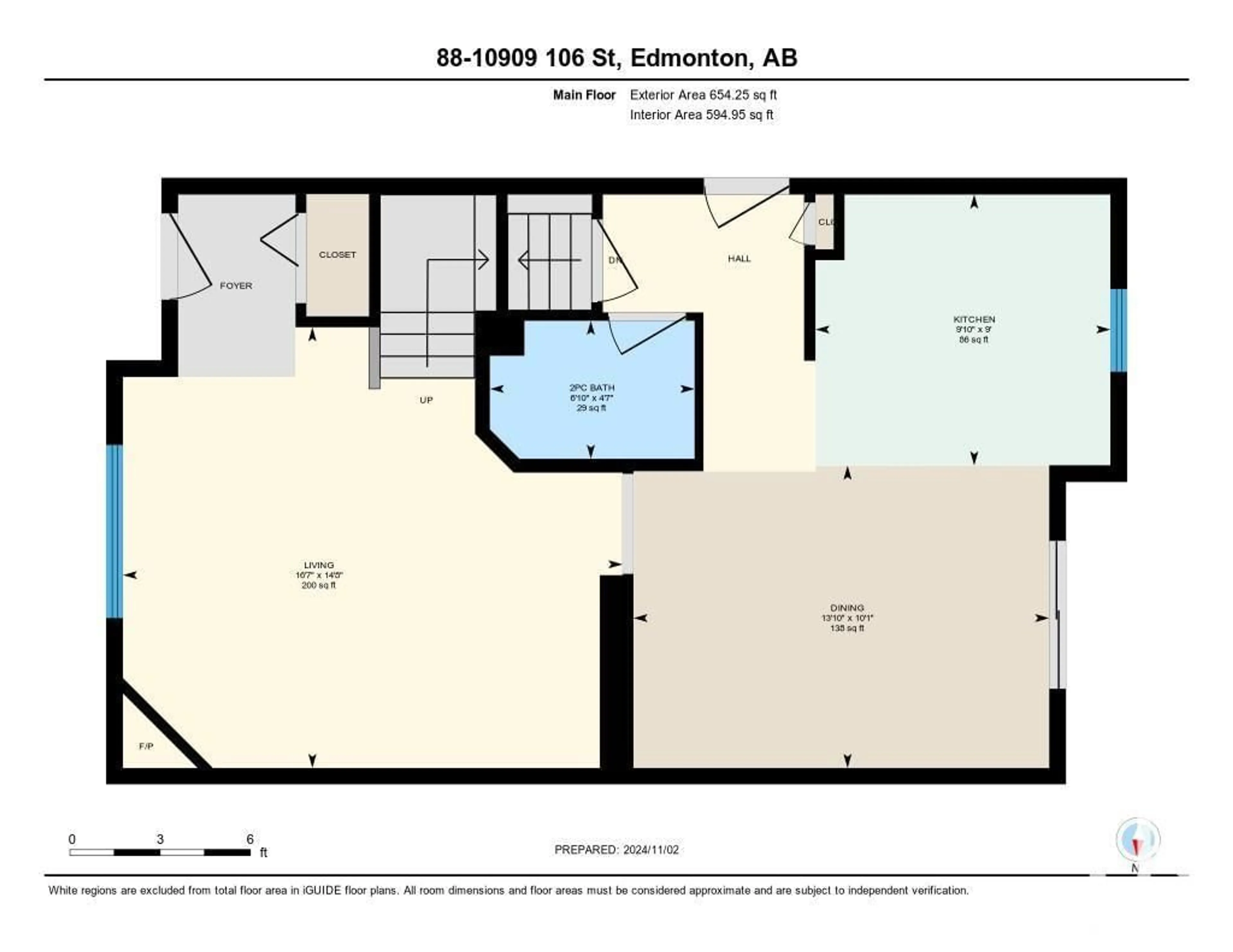 Floor plan for #88 10909 106 ST NW, Edmonton Alberta T5H4M7