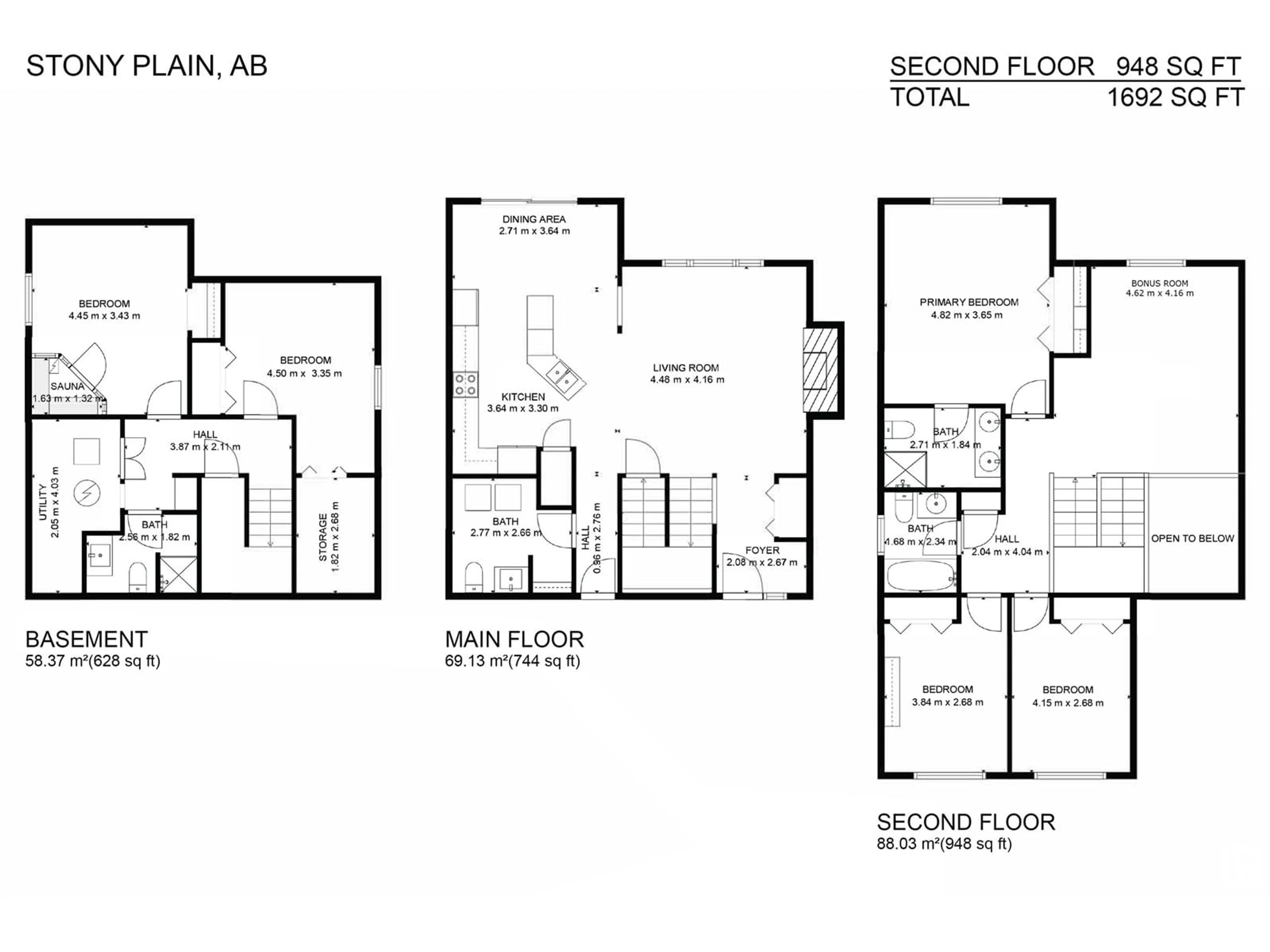 Floor plan for 5 ABERDEEN CR, Stony Plain Alberta T7Z1K3