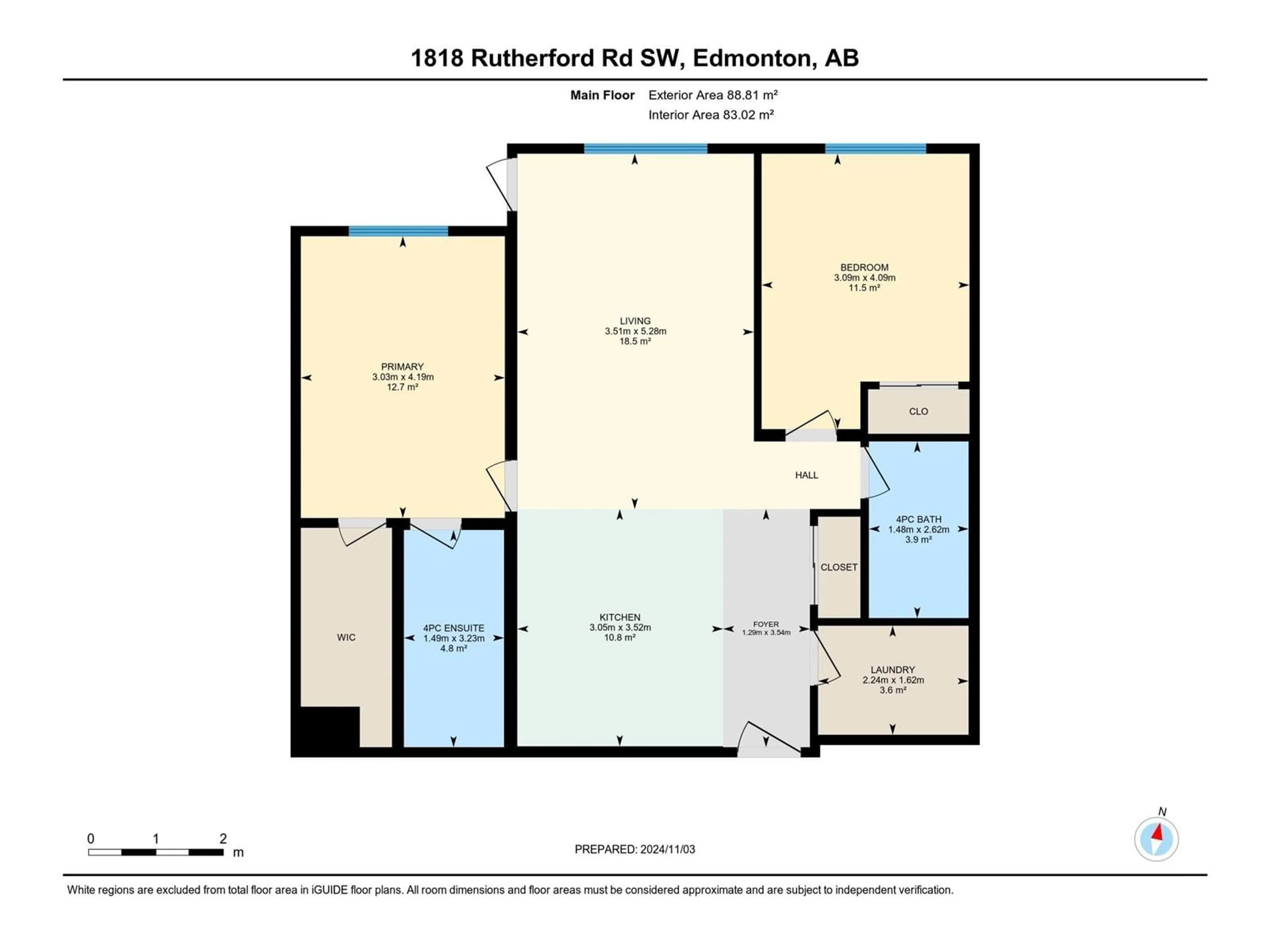 Floor plan for #336 1818 RUTHERFORD RD SW, Edmonton Alberta T6W2K6