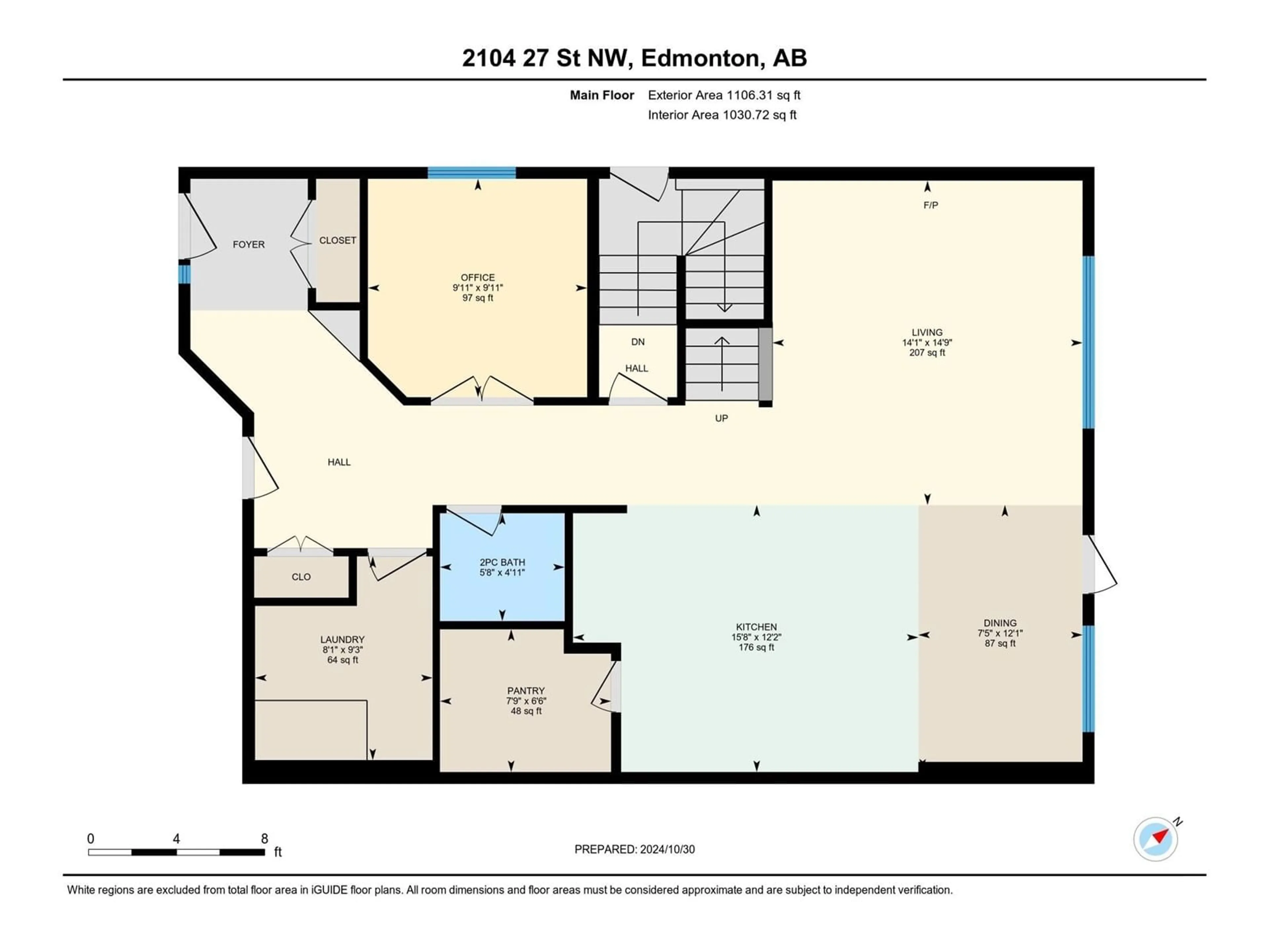 Floor plan for 2104 27 ST NW NW, Edmonton Alberta T6T0Y6