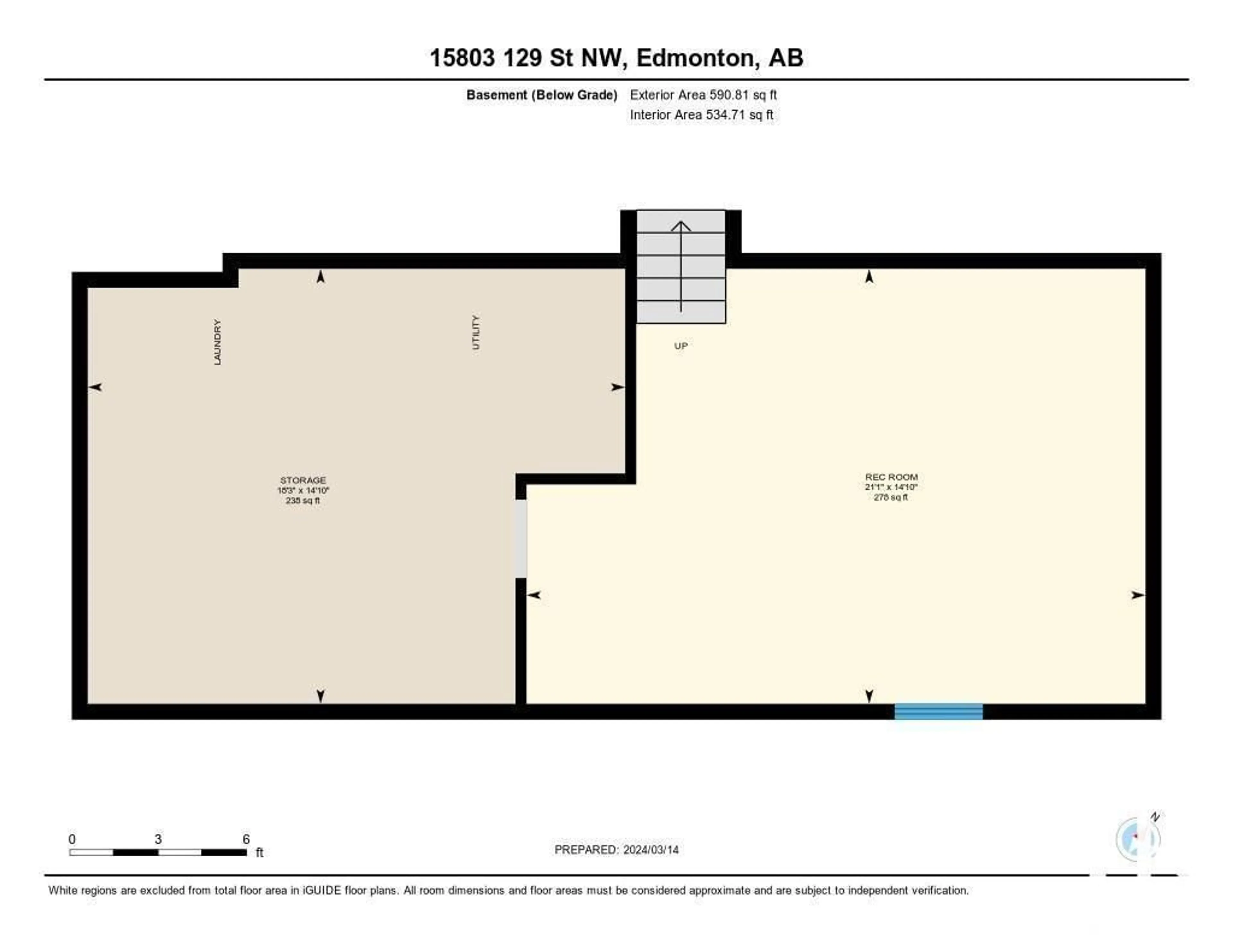 Floor plan for 15803 129 ST NW, Edmonton Alberta T6V1A2