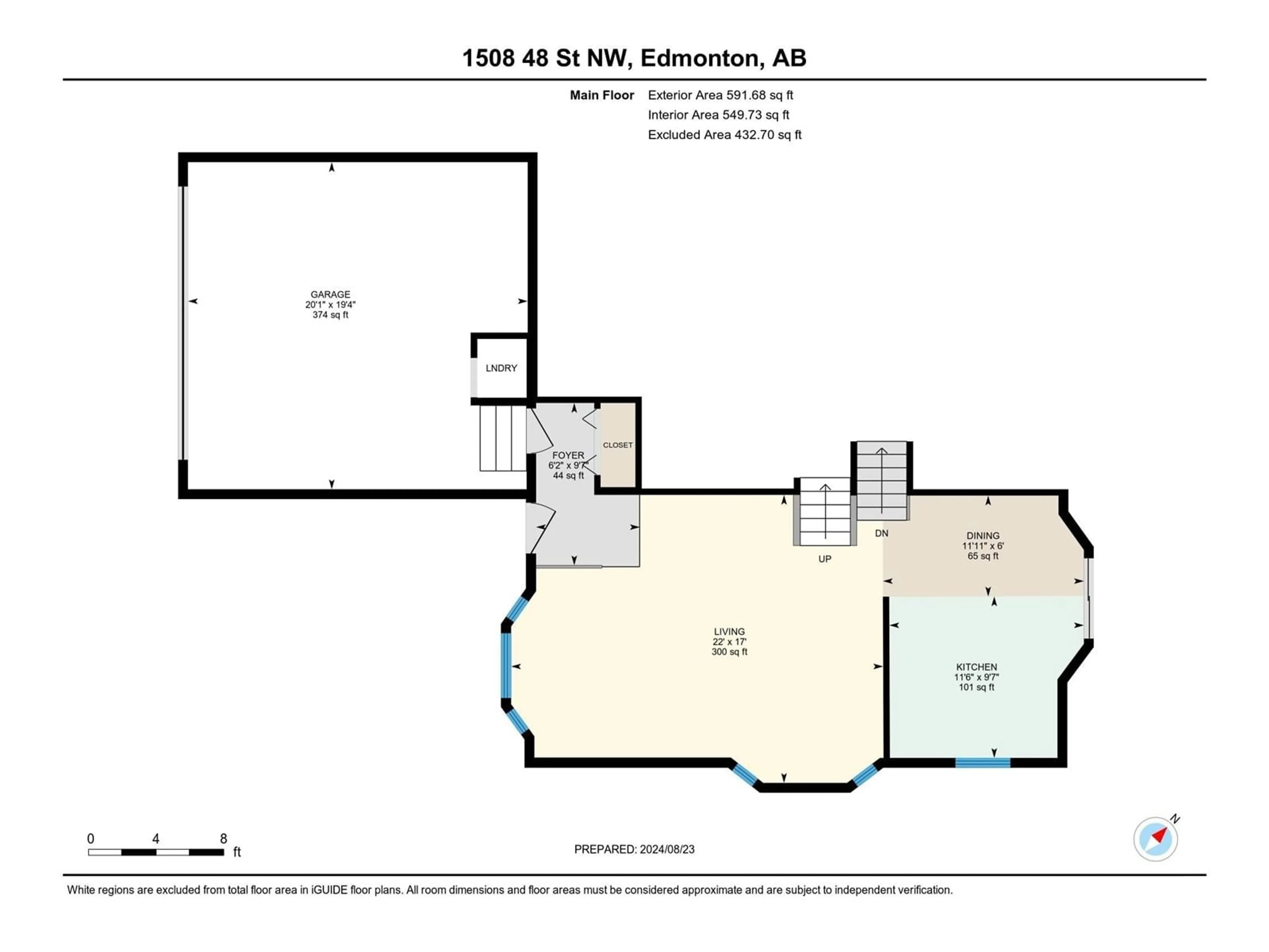 Floor plan for 1508 48 ST NW, Edmonton Alberta T6L6H9