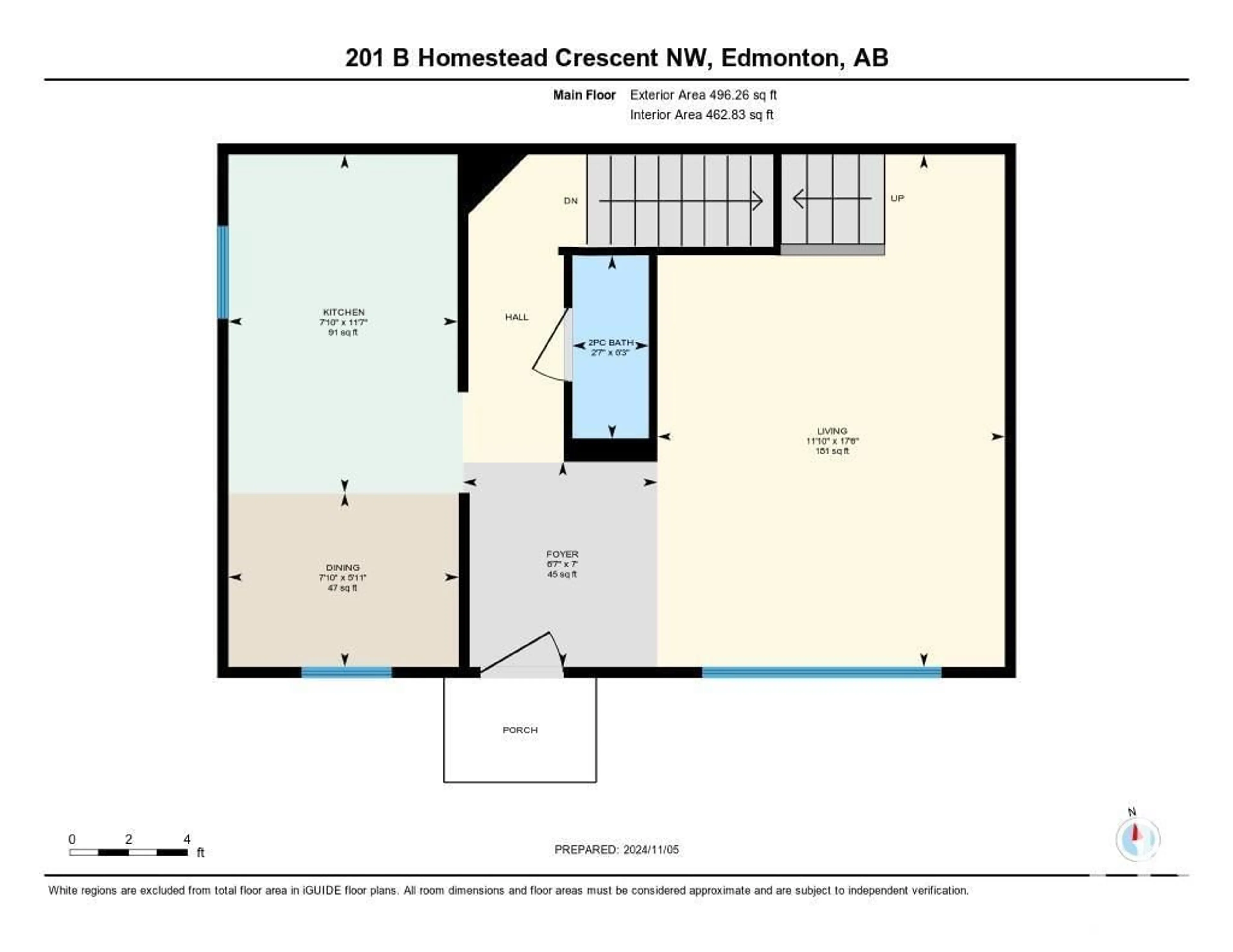 Floor plan for 201B Homestead CR NW, Edmonton Alberta T5A2Y2