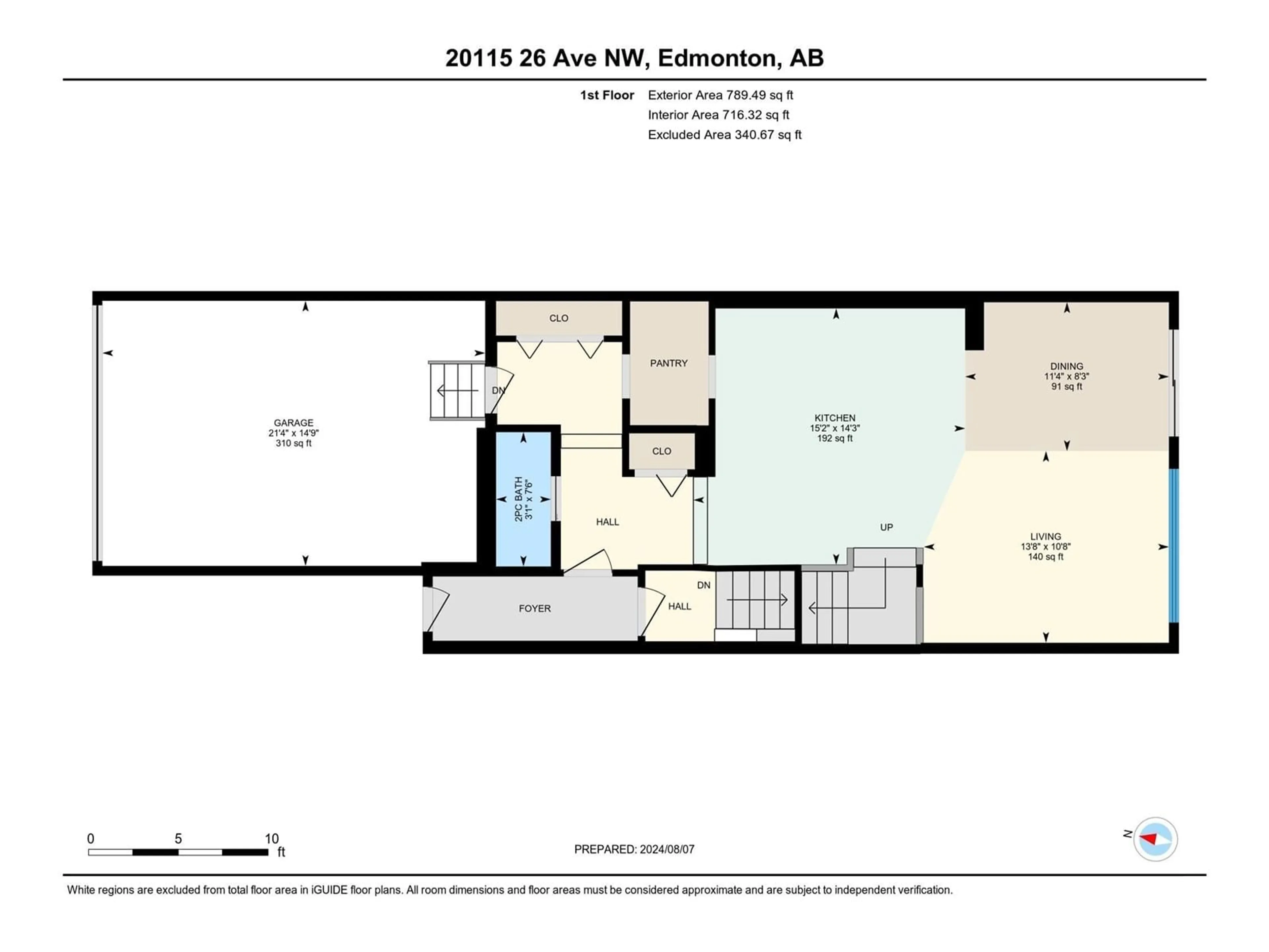 Floor plan for 20115 26 AV NW, Edmonton Alberta T6M1K5