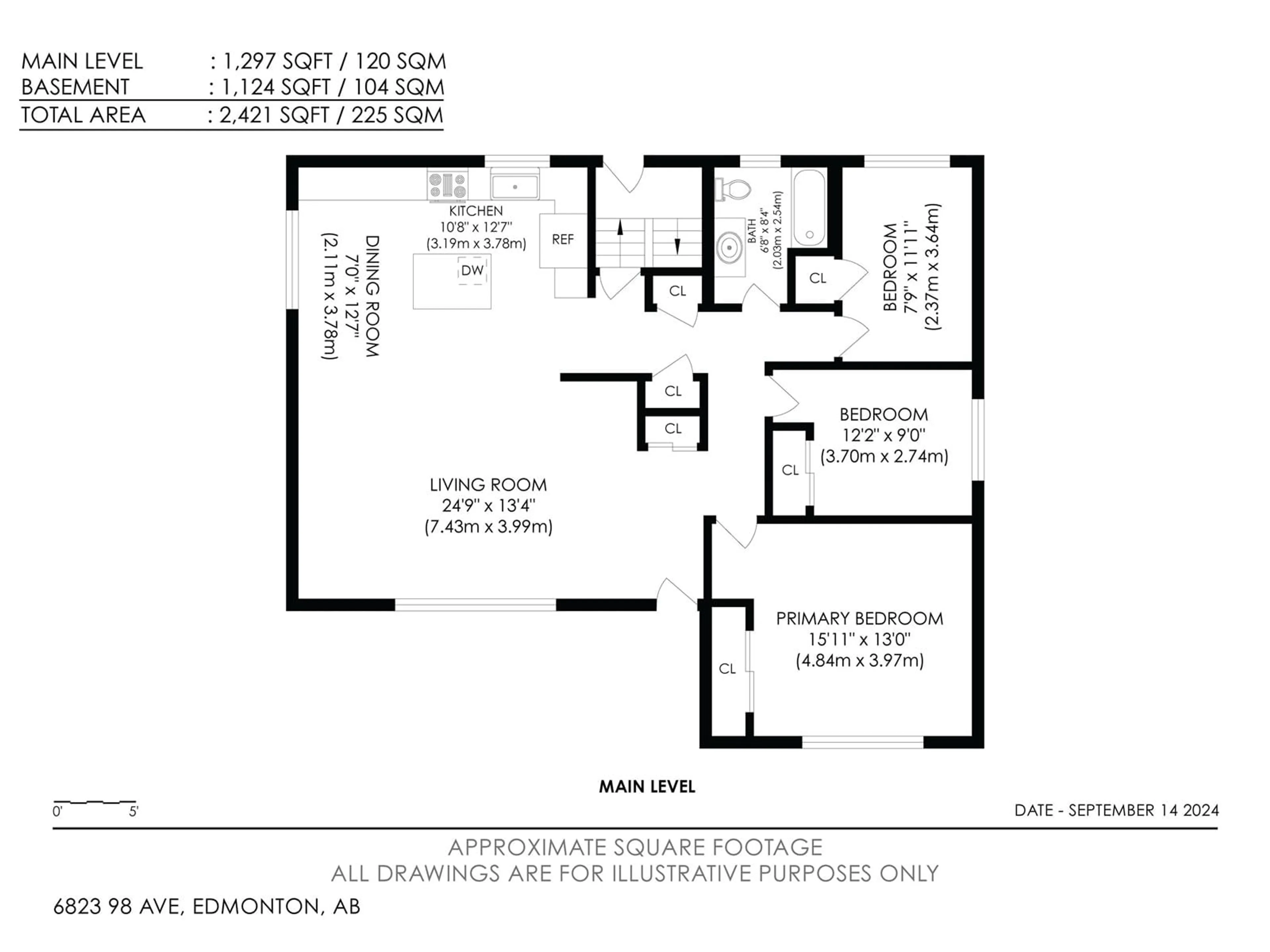 Floor plan for 6823 98 AV NW NW, Edmonton Alberta T6A0A6