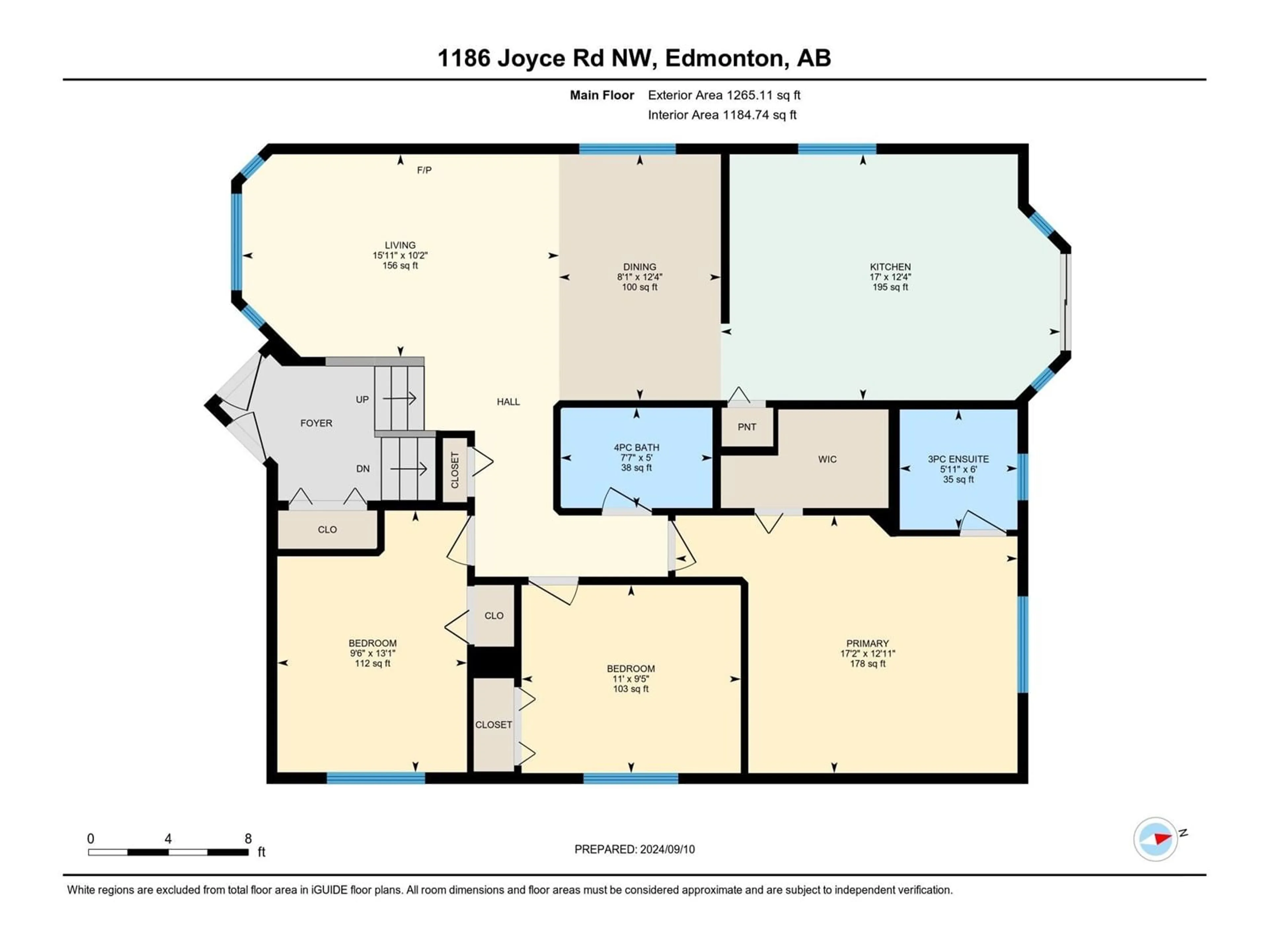 Floor plan for 1186 JOYCE RD NW NW, Edmonton Alberta T6L6V4