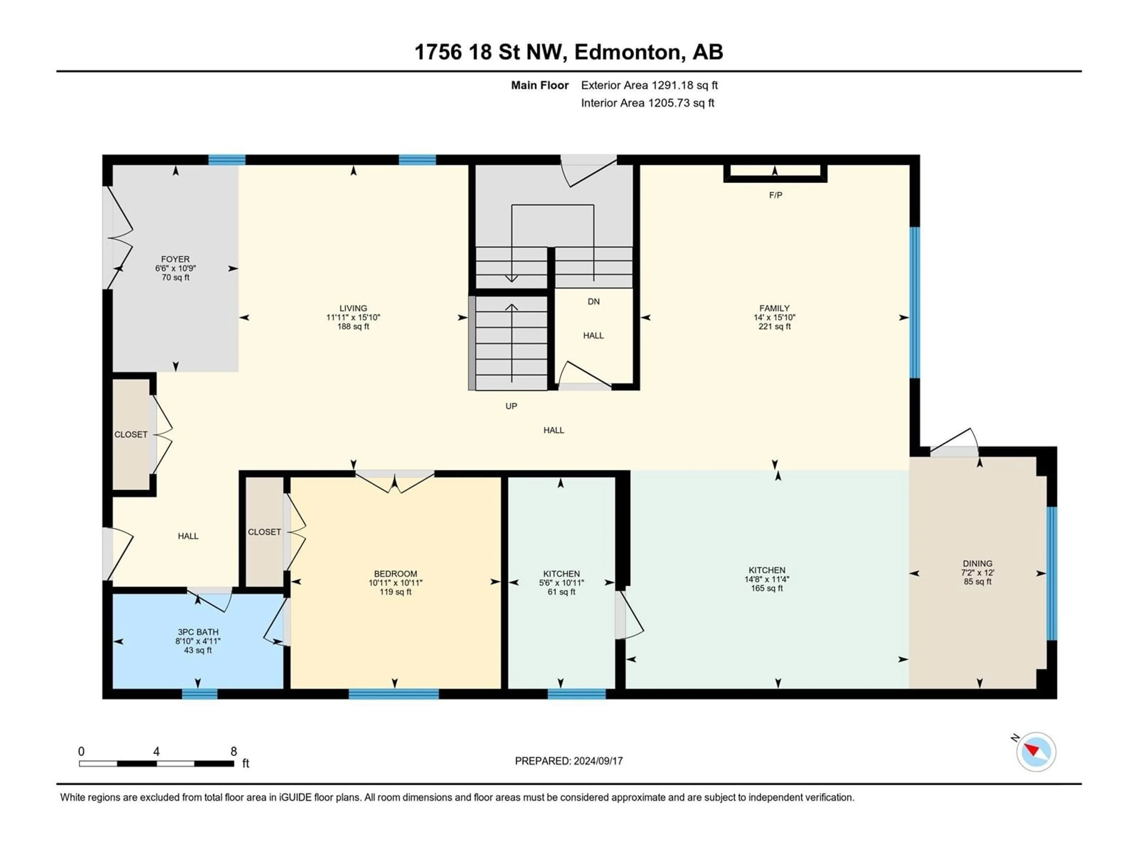 Floor plan for 1756 18 ST NW, Edmonton Alberta T6T2N2