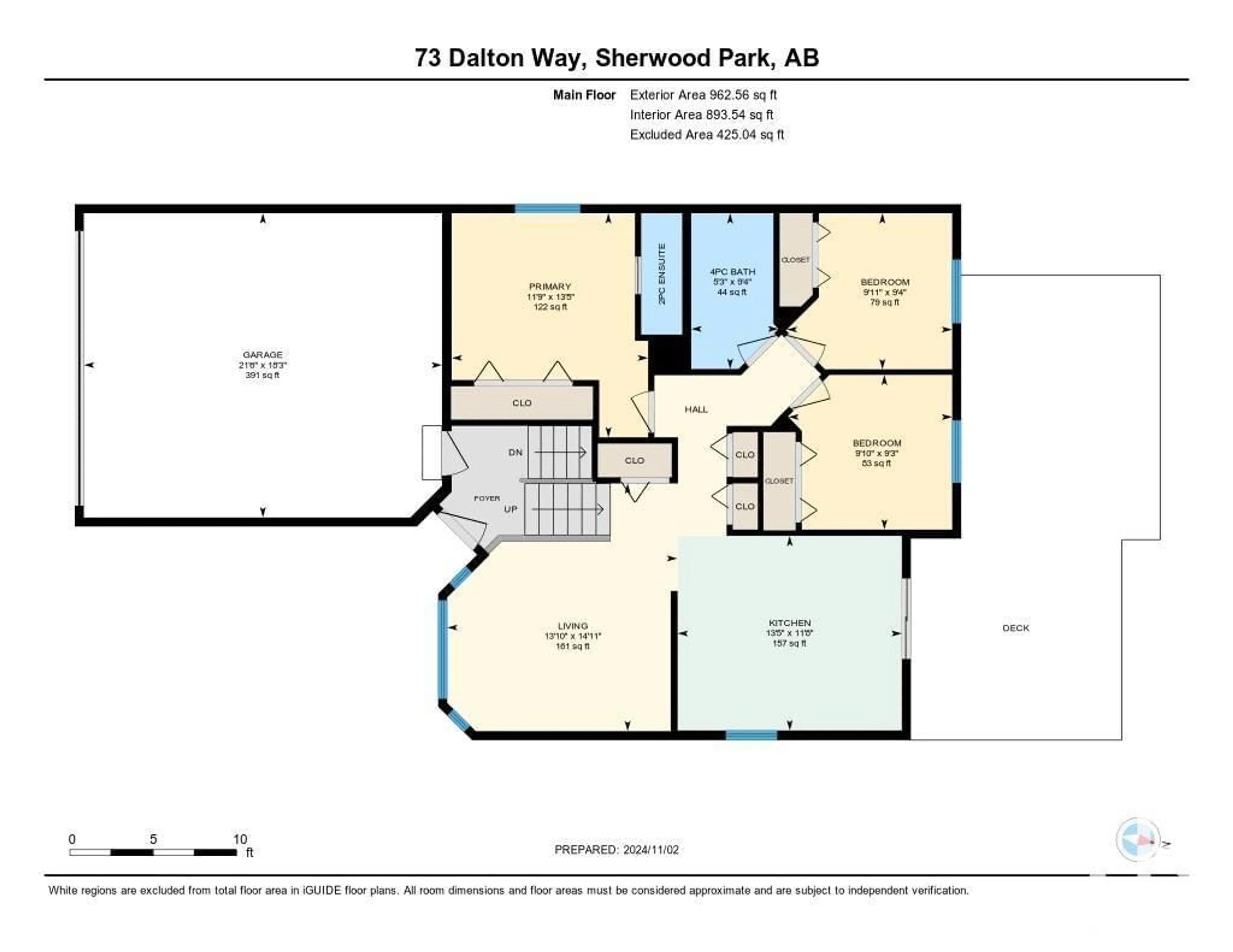 Floor plan for 73 DALTON WY, Sherwood Park Alberta T8H1T6