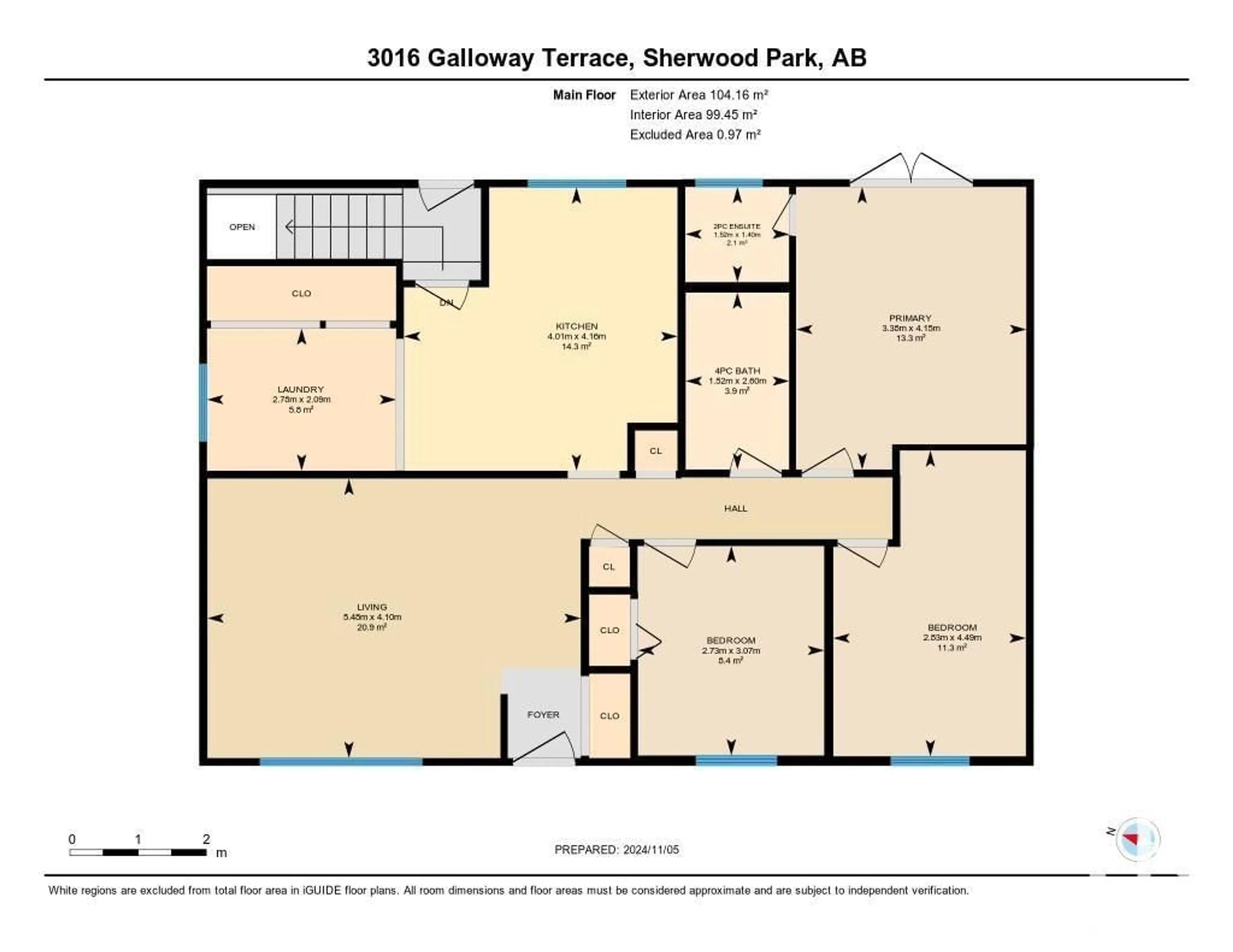 Floor plan for 3016 Galloway TC, Sherwood Park Alberta T8A2N5