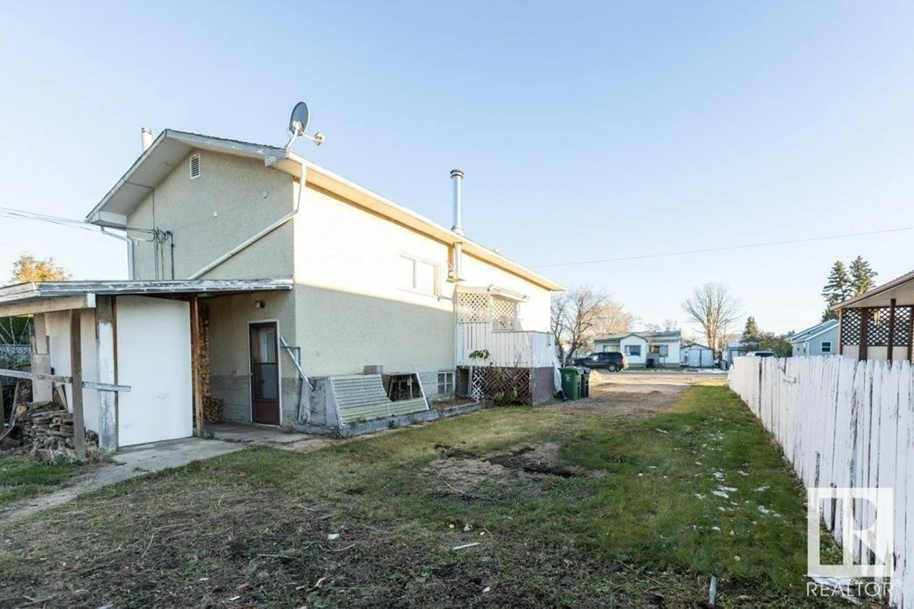 Patio, the fenced backyard for 10236 106 ST, Westlock Alberta T7P1W7