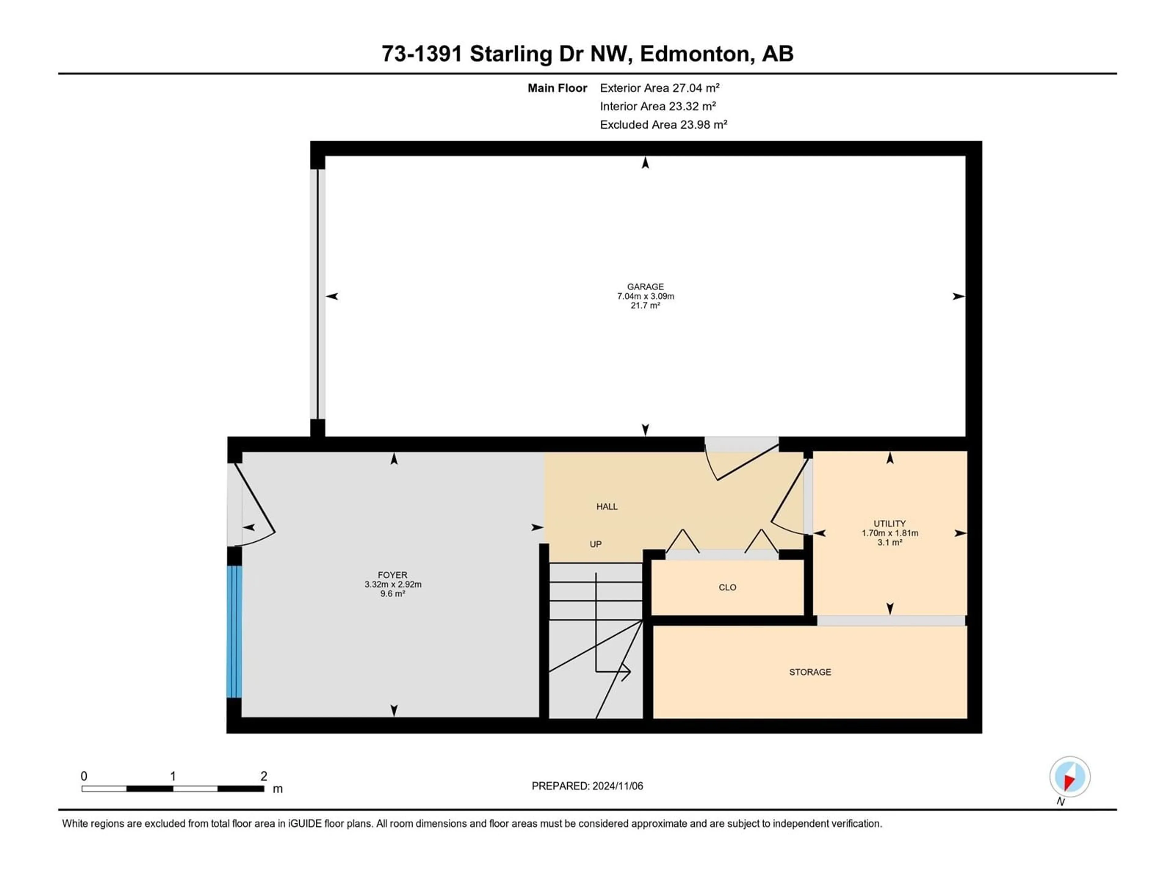 Floor plan for #73 1391 Starling DR NW, Edmonton Alberta T5S0L3