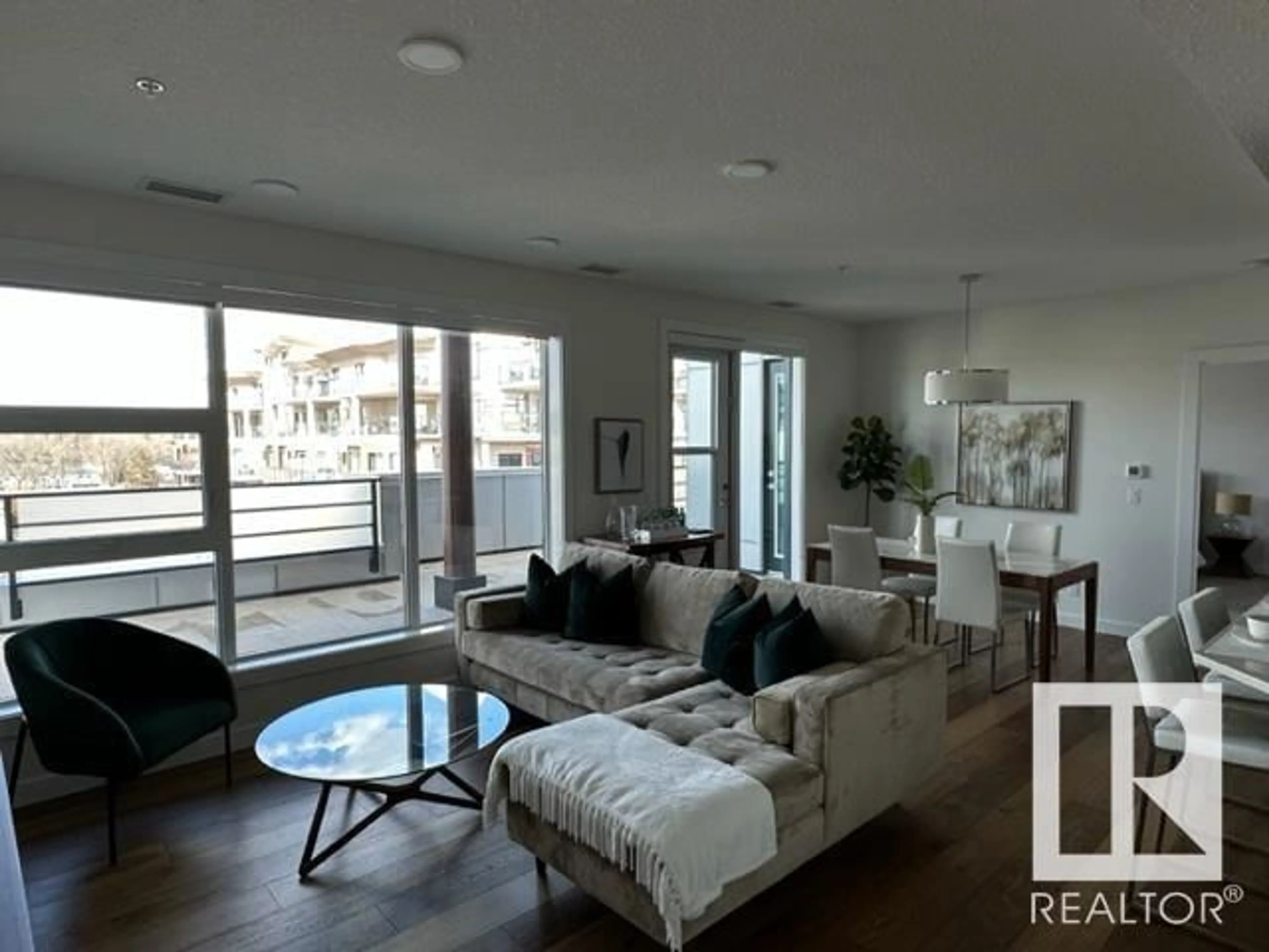 Living room, wood floors for #410 61 FESTIVAL WY, Sherwood Park Alberta T8A4Y9