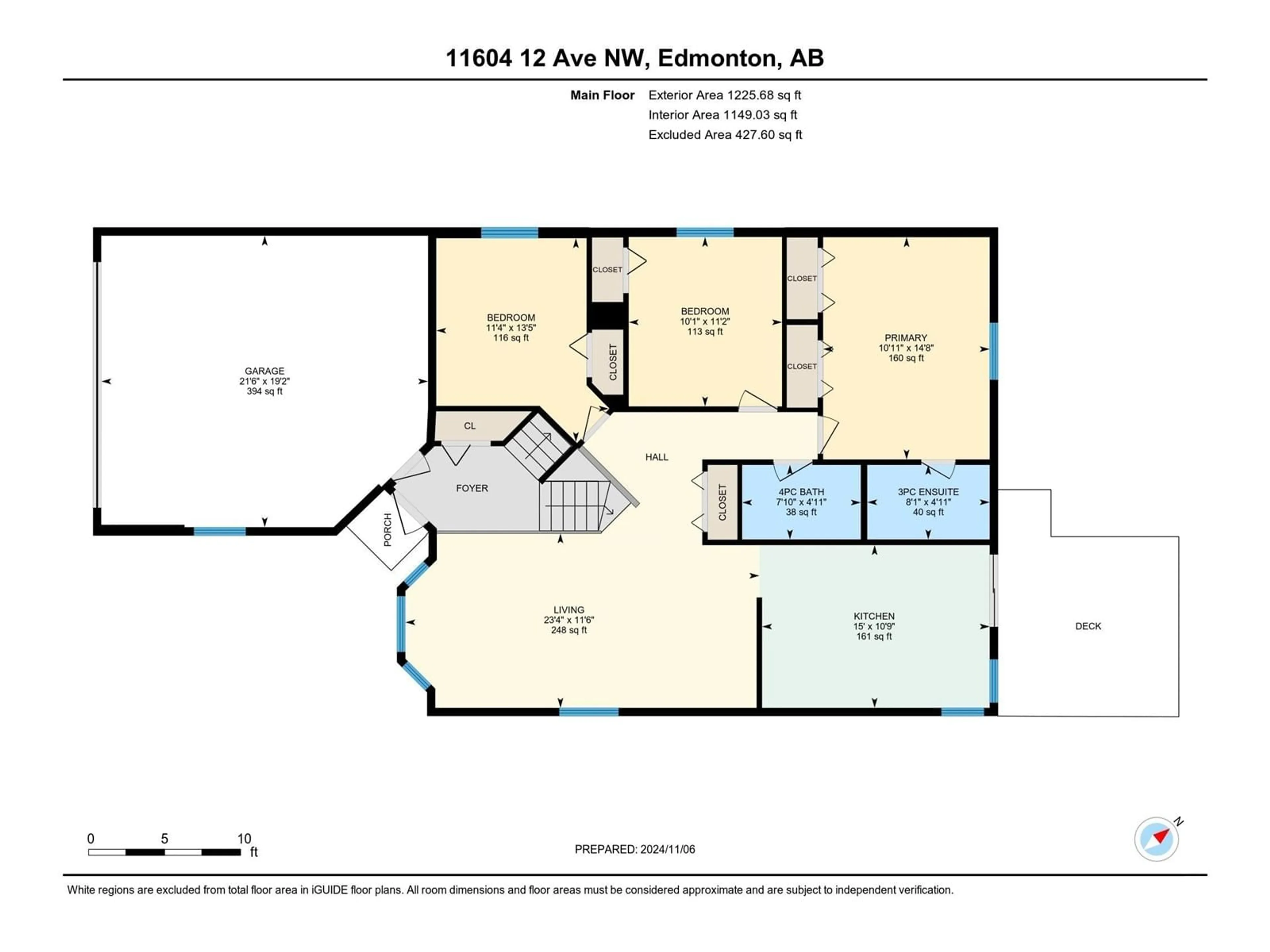 Floor plan for 11604 12 AV NW, Edmonton Alberta T6J6X6