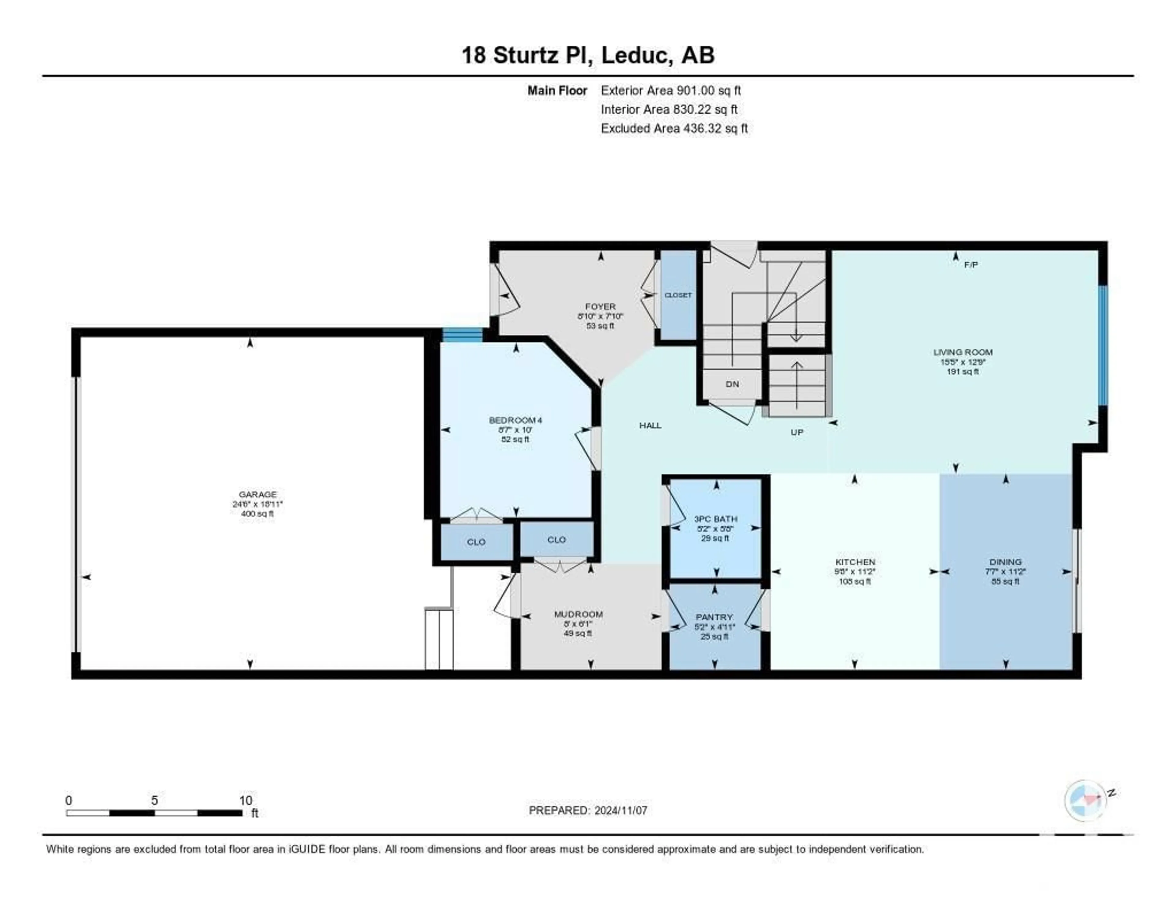 Floor plan for 18 Sturtz PL, Leduc Alberta T9E1M6