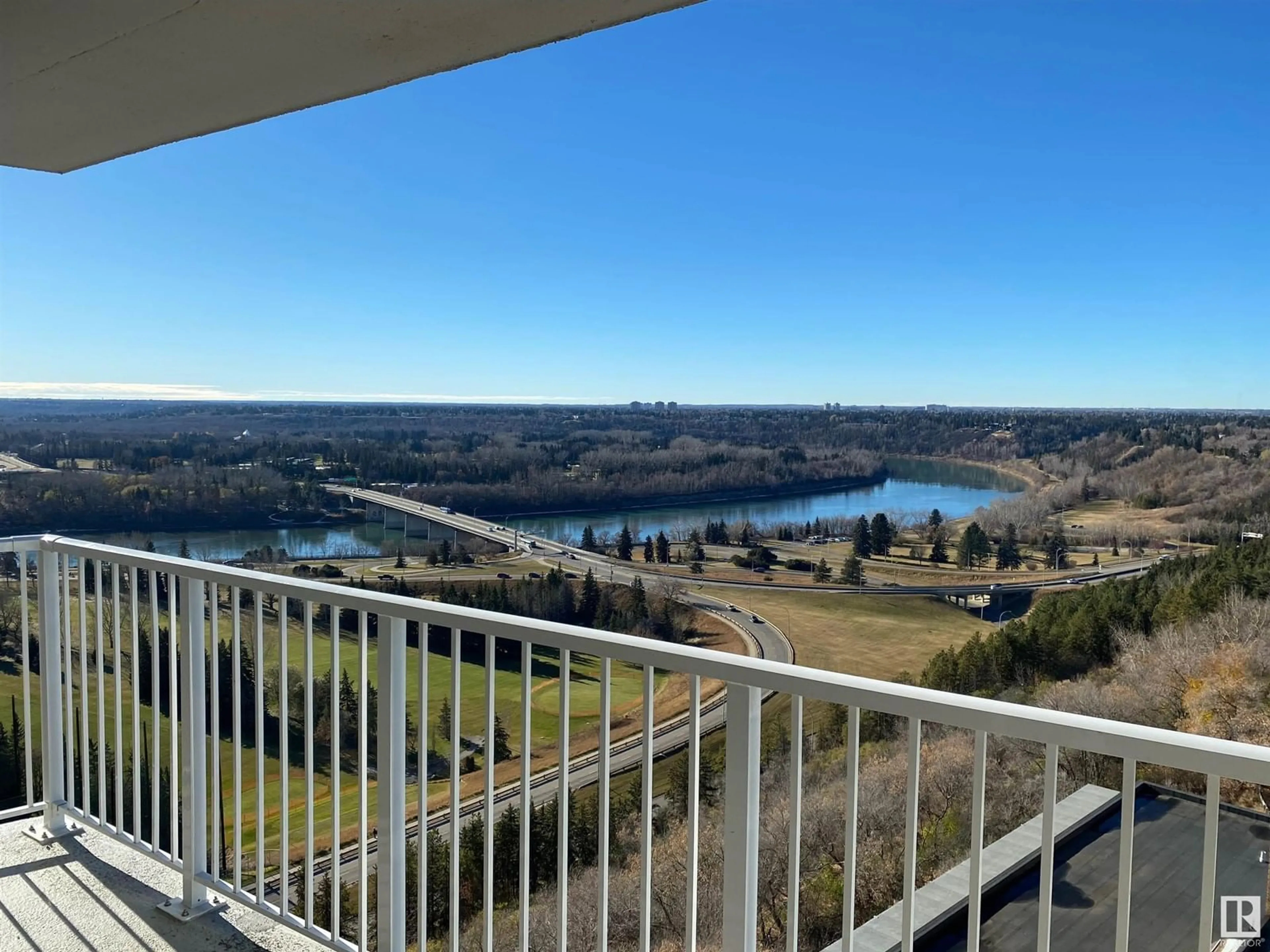 Balcony in the apartment, the view of lake or river for #1401 12141 JASPER AV NW, Edmonton Alberta T5N3X8