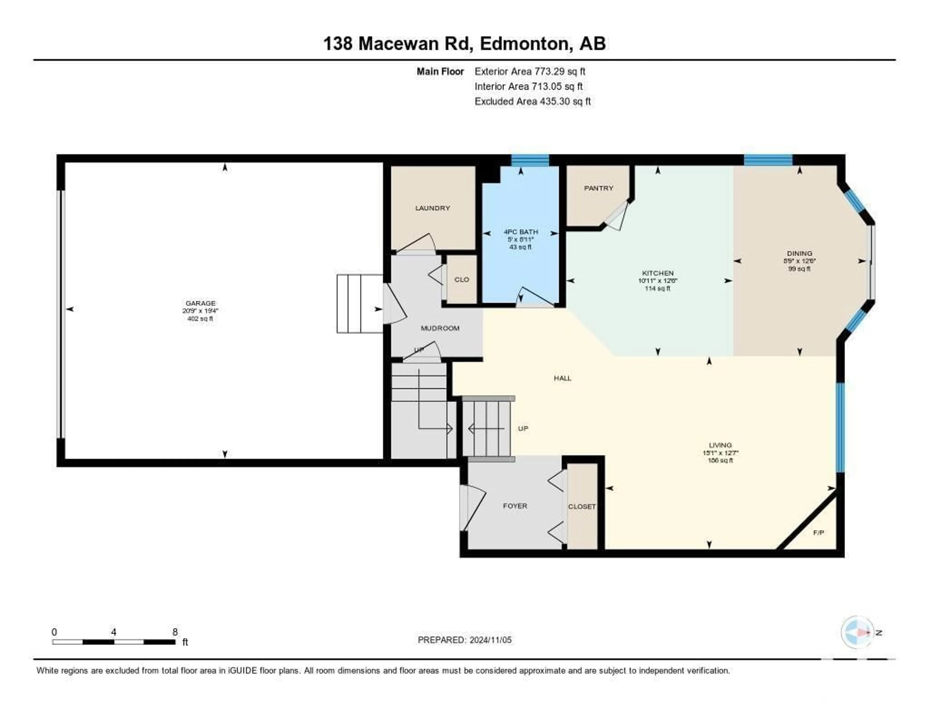 Floor plan for 138 MACEWAN RD SW, Edmonton Alberta T6W1K8