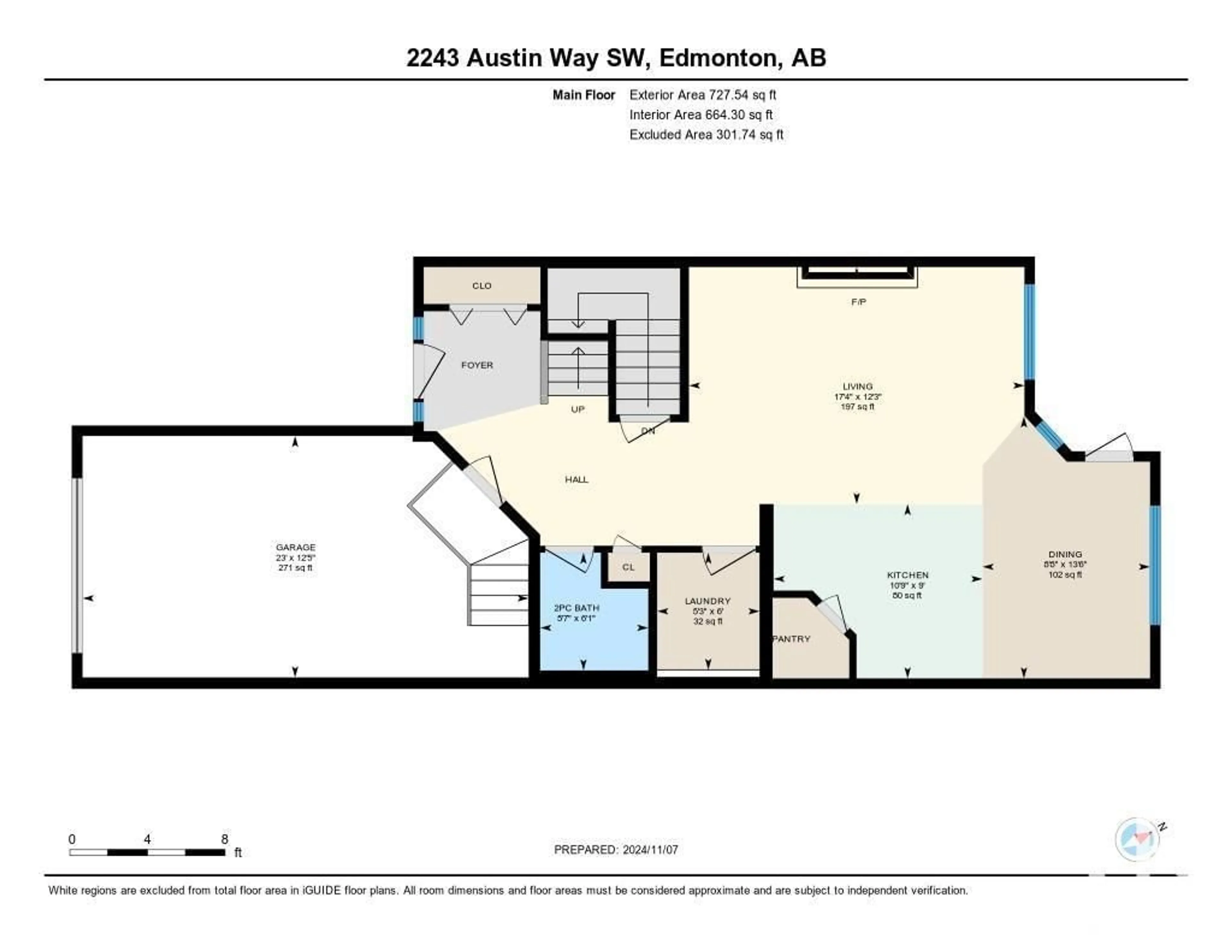 Floor plan for 2243 Austin WY SW, Edmonton Alberta T6W0L2