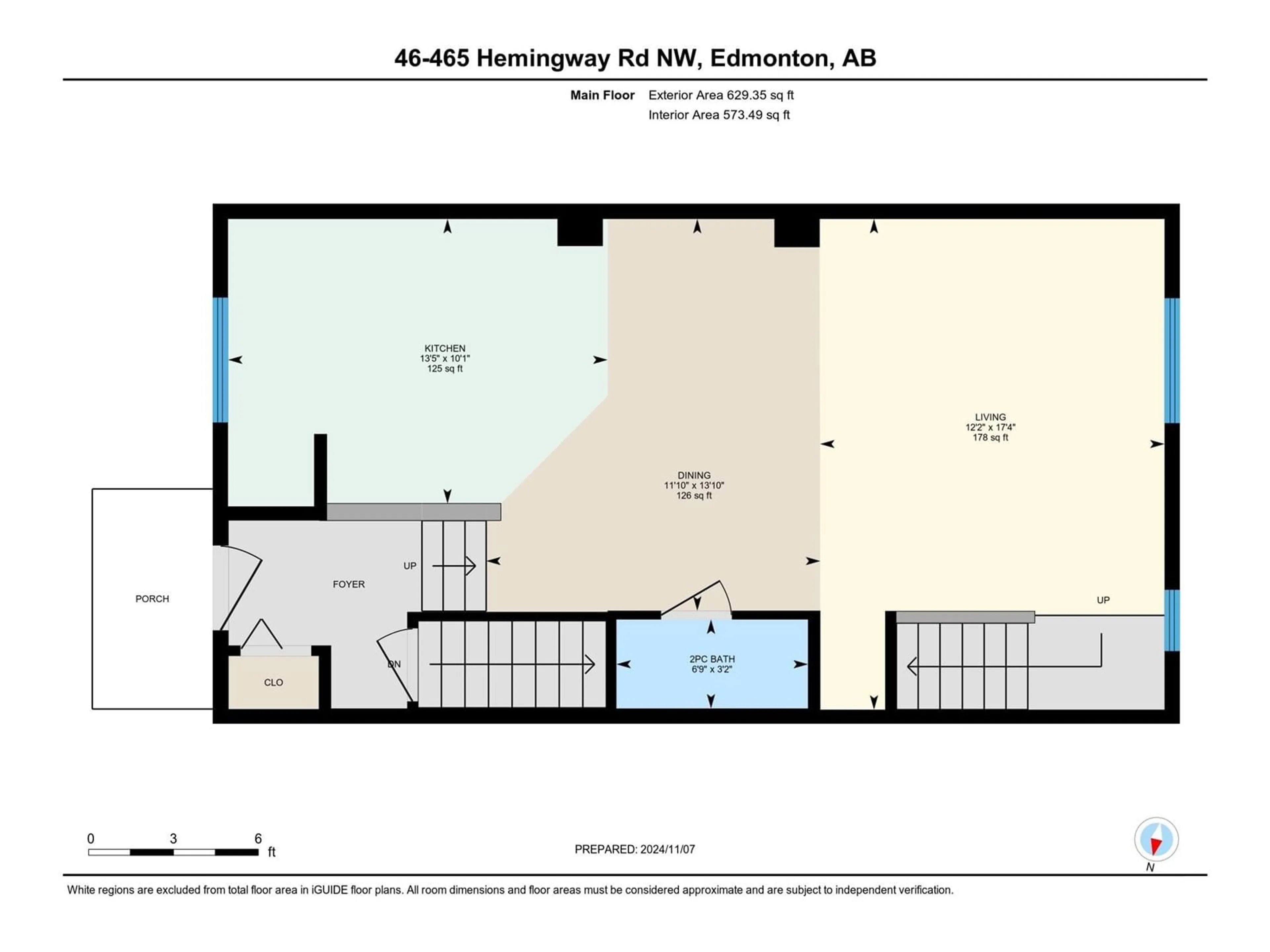 Floor plan for #46 465 HEMINGWAY RD NW, Edmonton Alberta T6M0J7