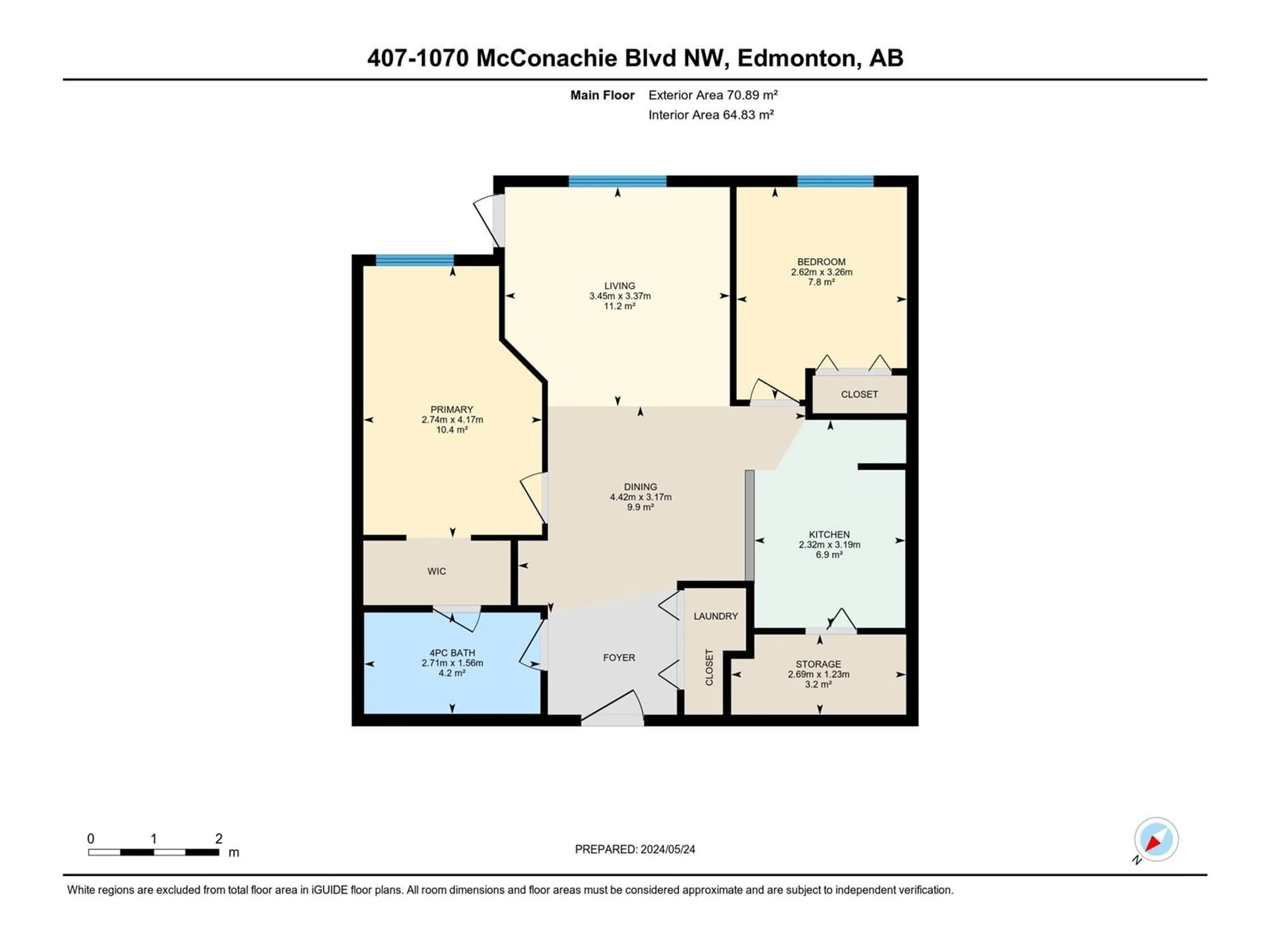 Floor plan for #407 1070 MCCONACHIE BV NW, Edmonton Alberta T5Y0X1