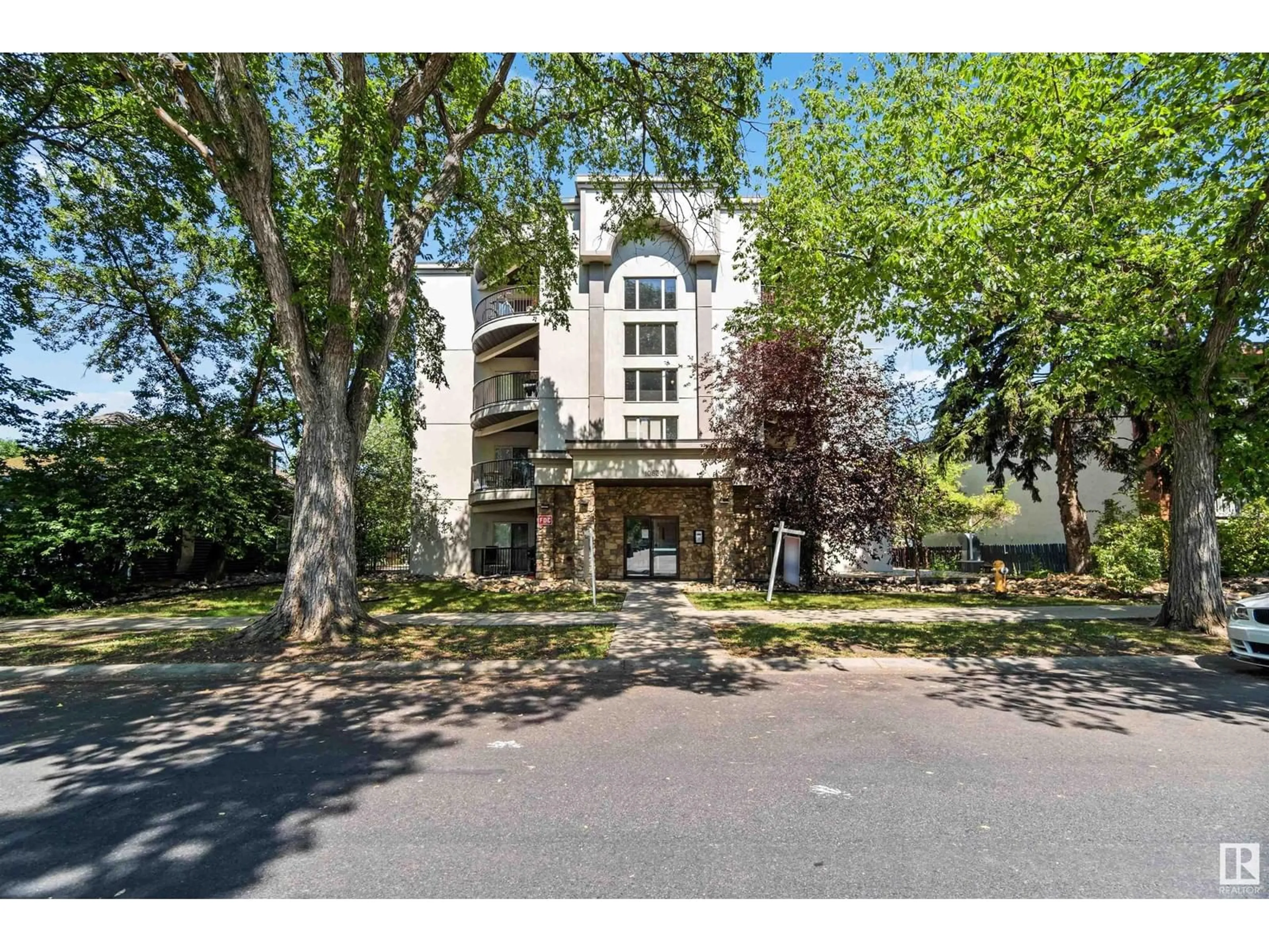 A pic from exterior of the house or condo, the street view for #102 10630 78 AV NW, Edmonton Alberta T6E1P5