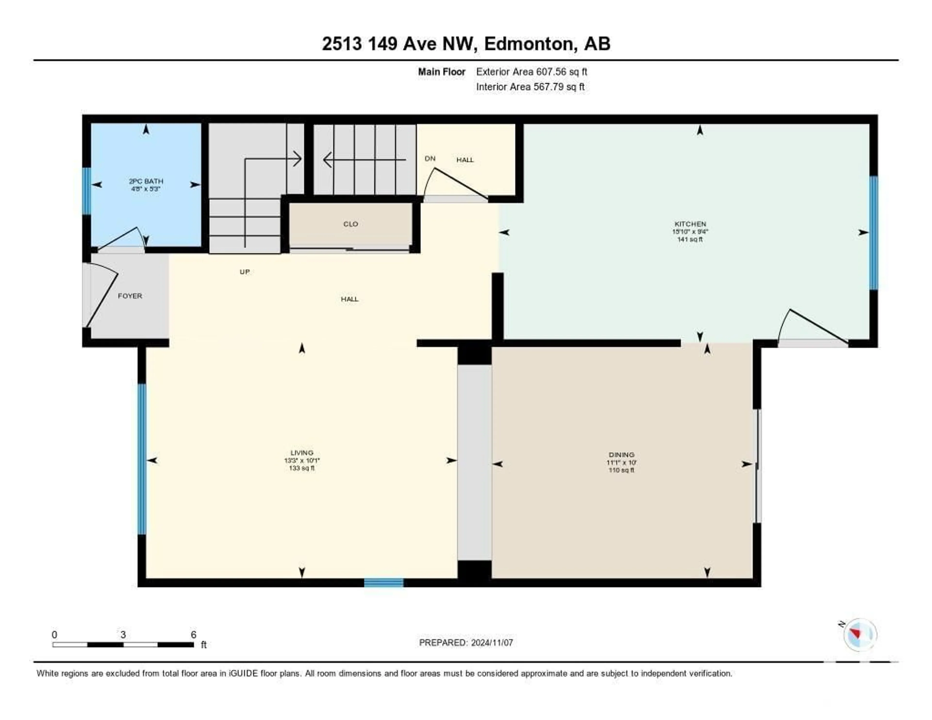 Floor plan for 2513 149 AV NW, Edmonton Alberta T5Y2G6