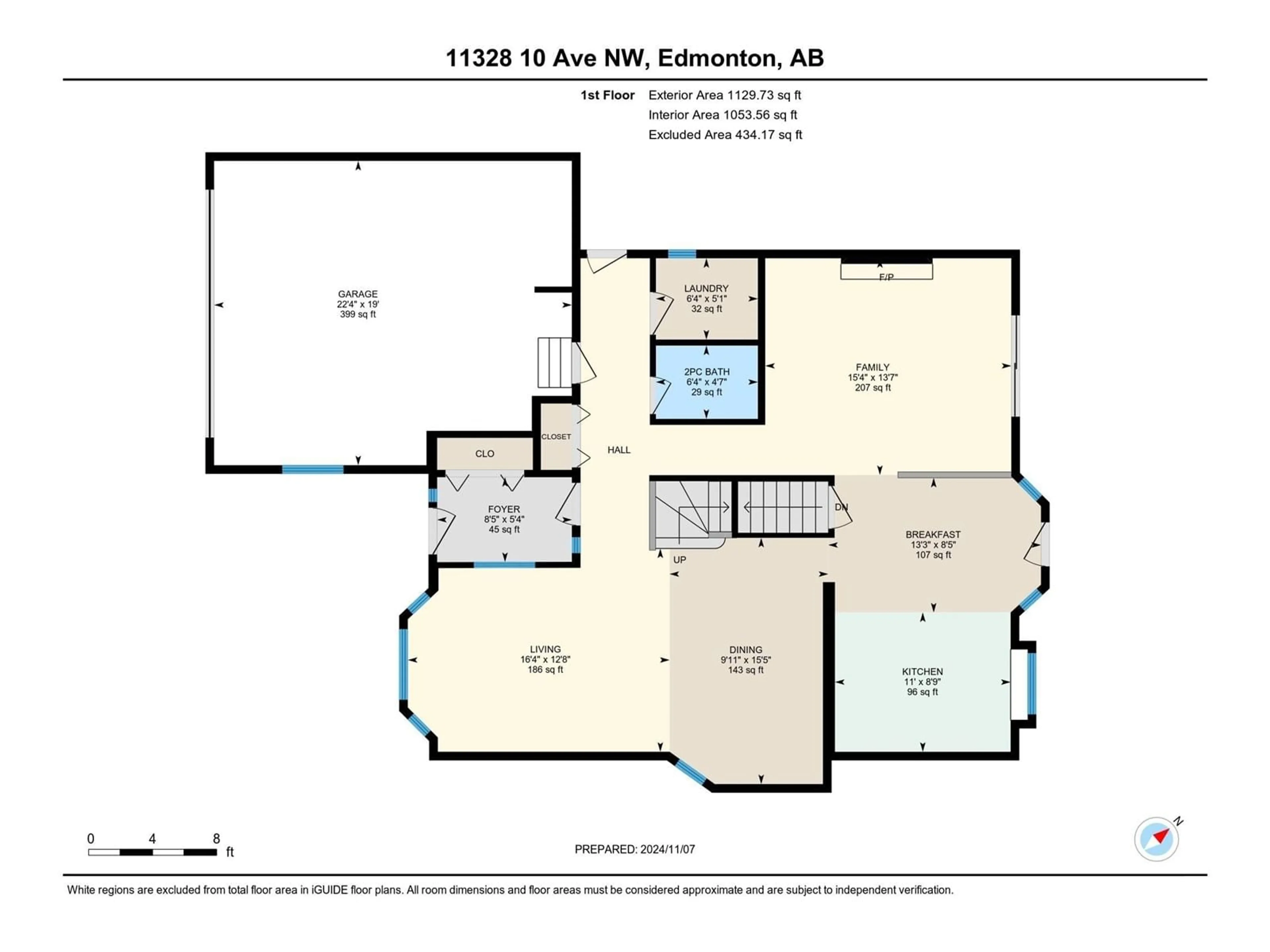 Floor plan for 11328 10 AV NW, Edmonton Alberta T6J6S9