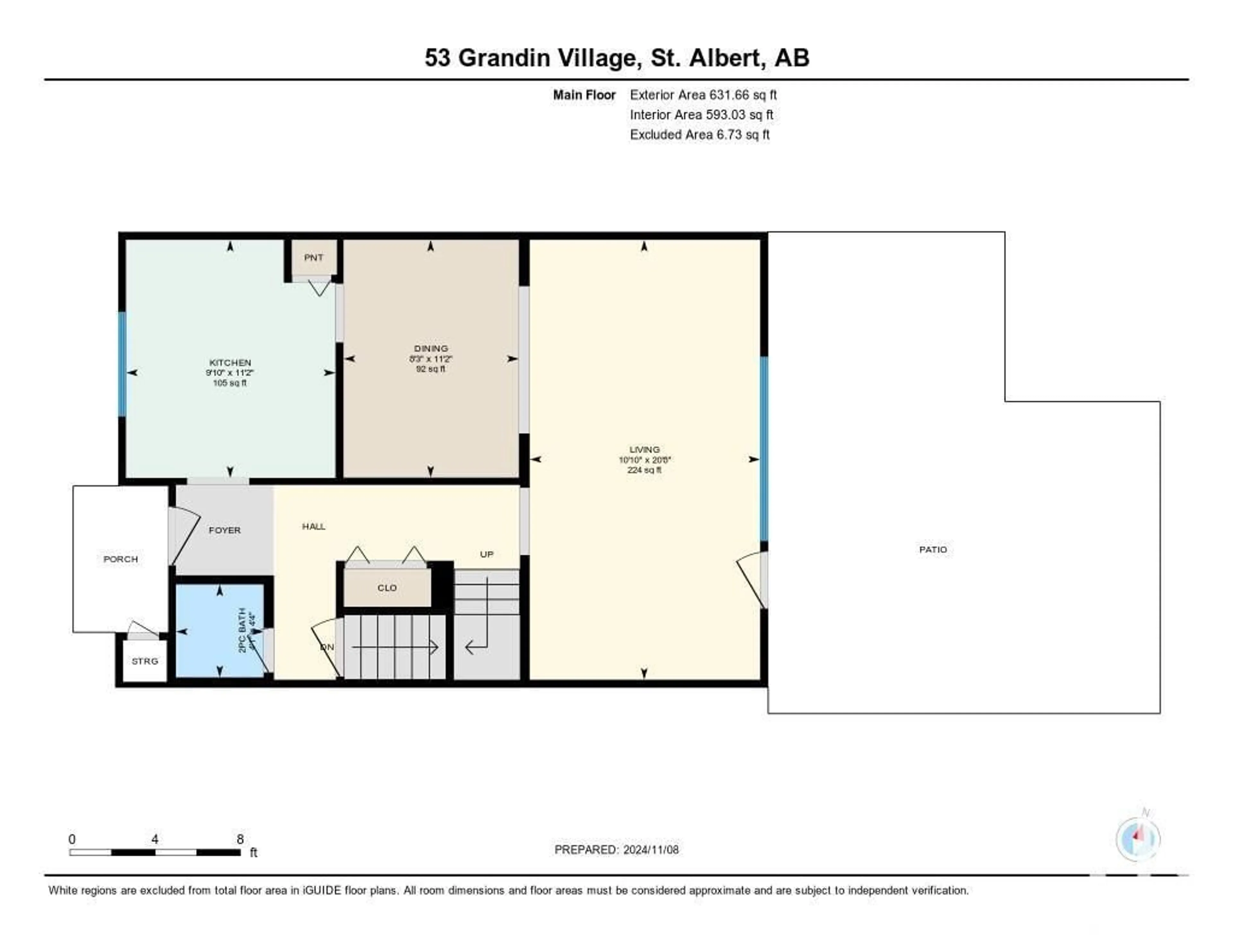 Floor plan for 53 GRANDIN VG, St. Albert Alberta T8N1R9