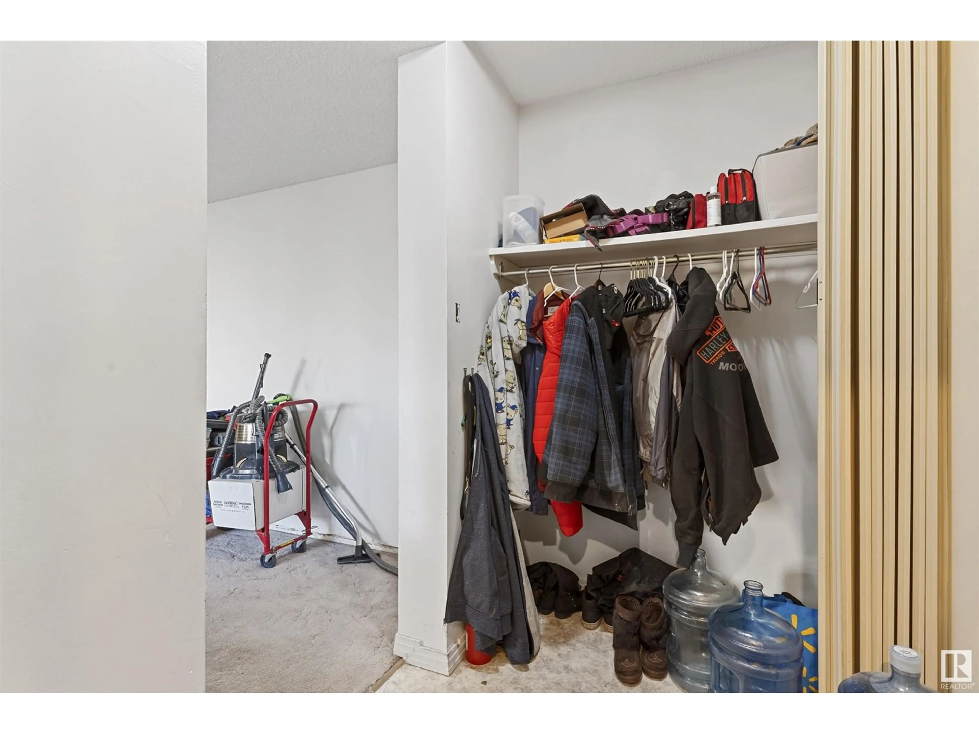 Storage room or clothes room or walk-in closet for #101 9921 104 ST NW, Edmonton Alberta T5K2K3