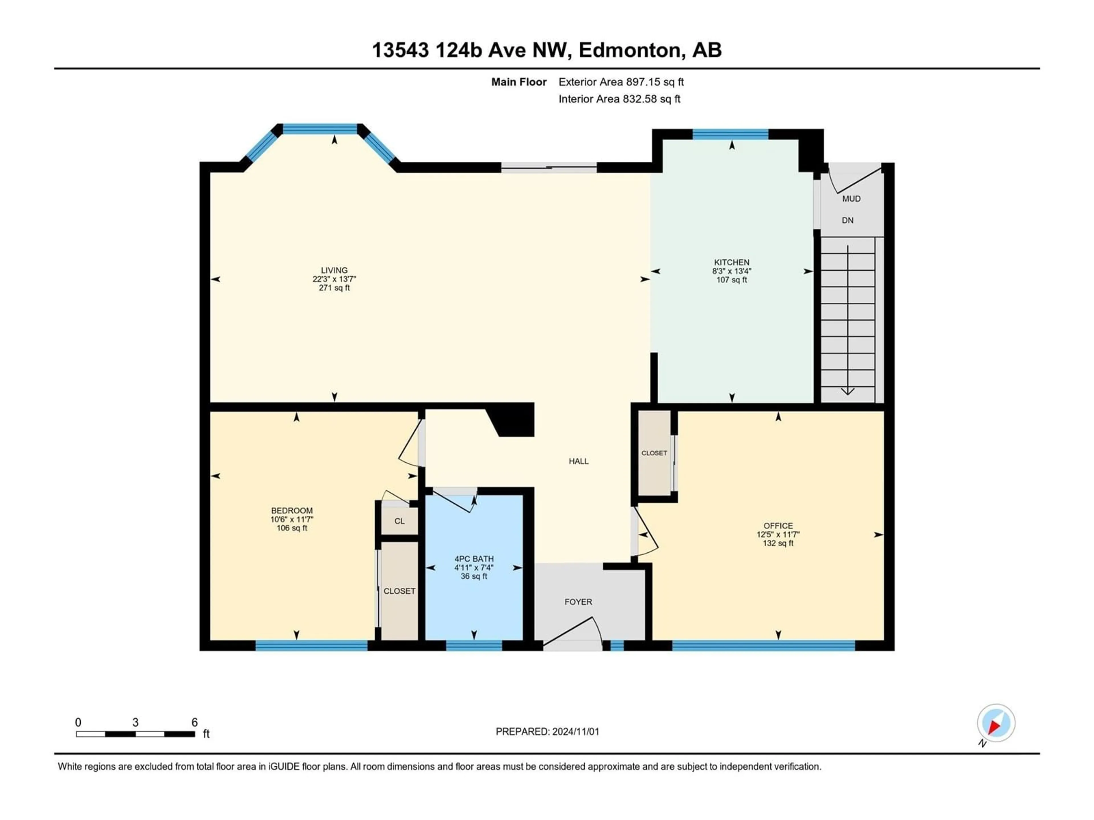 Floor plan for 13543 124B AV NW, Edmonton Alberta T5L3B6