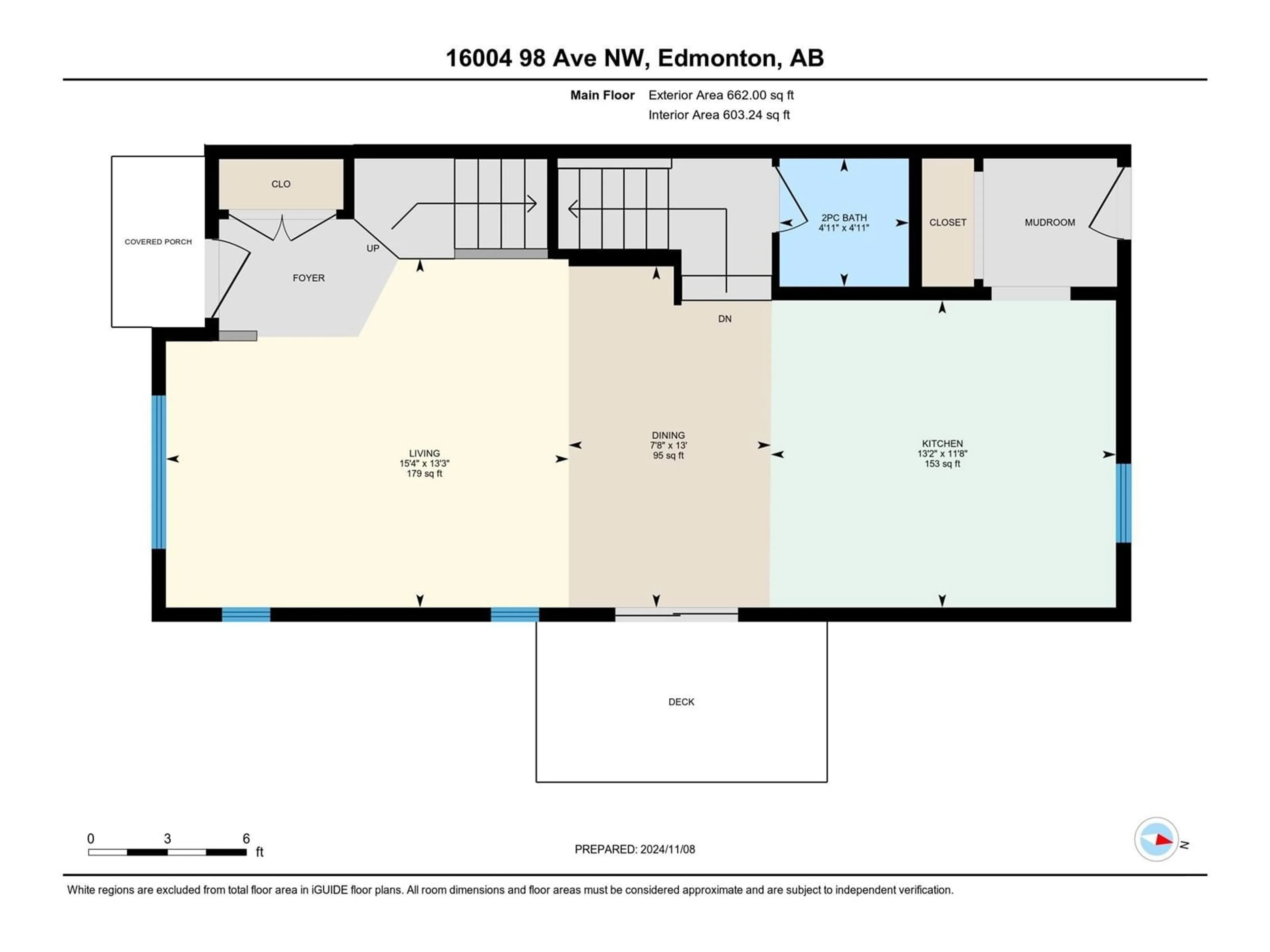 Floor plan for 16004 98 AV NW, Edmonton Alberta T5P3E1