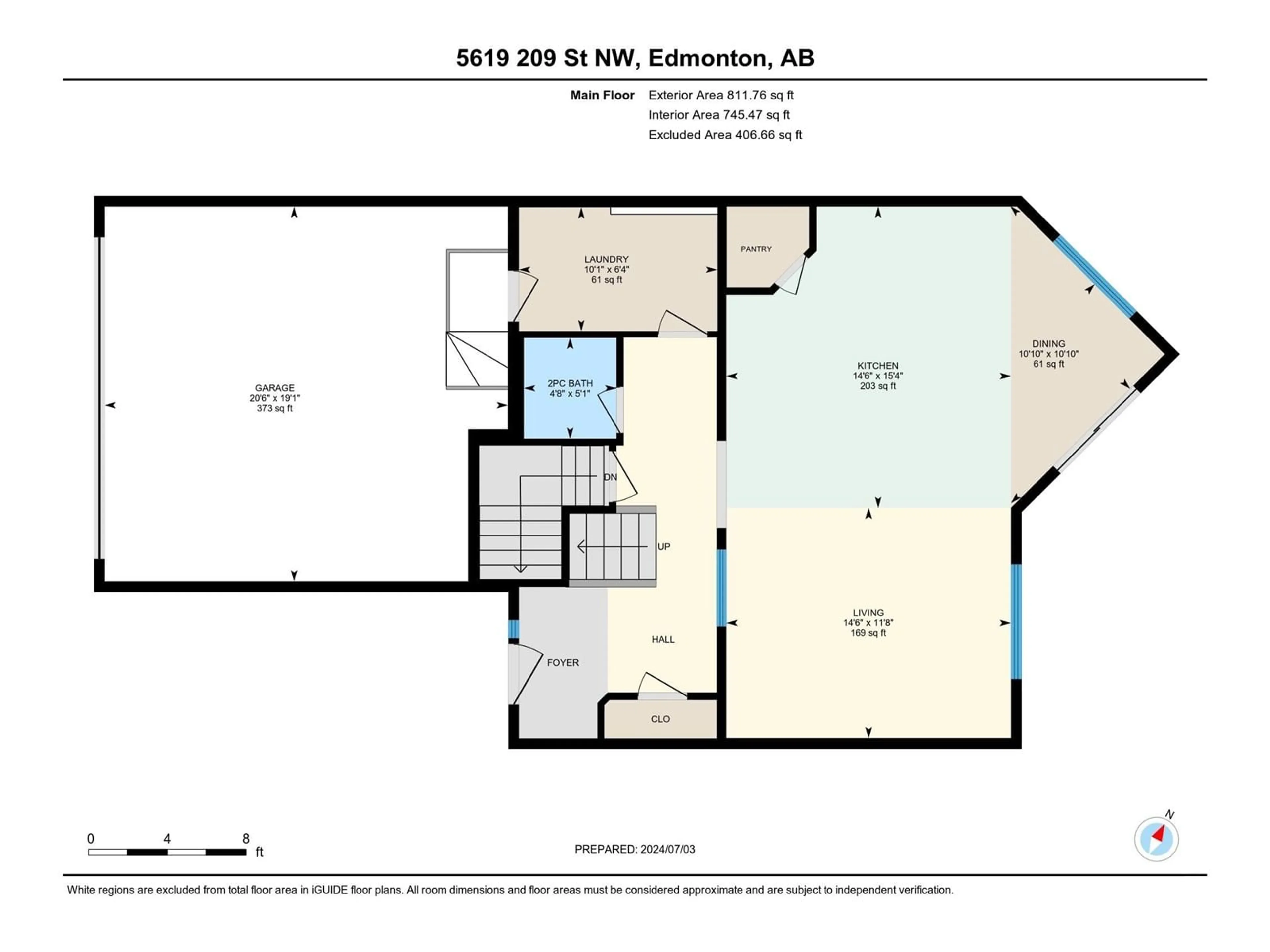 Floor plan for 5619 209 ST NW, Edmonton Alberta T6M0E9