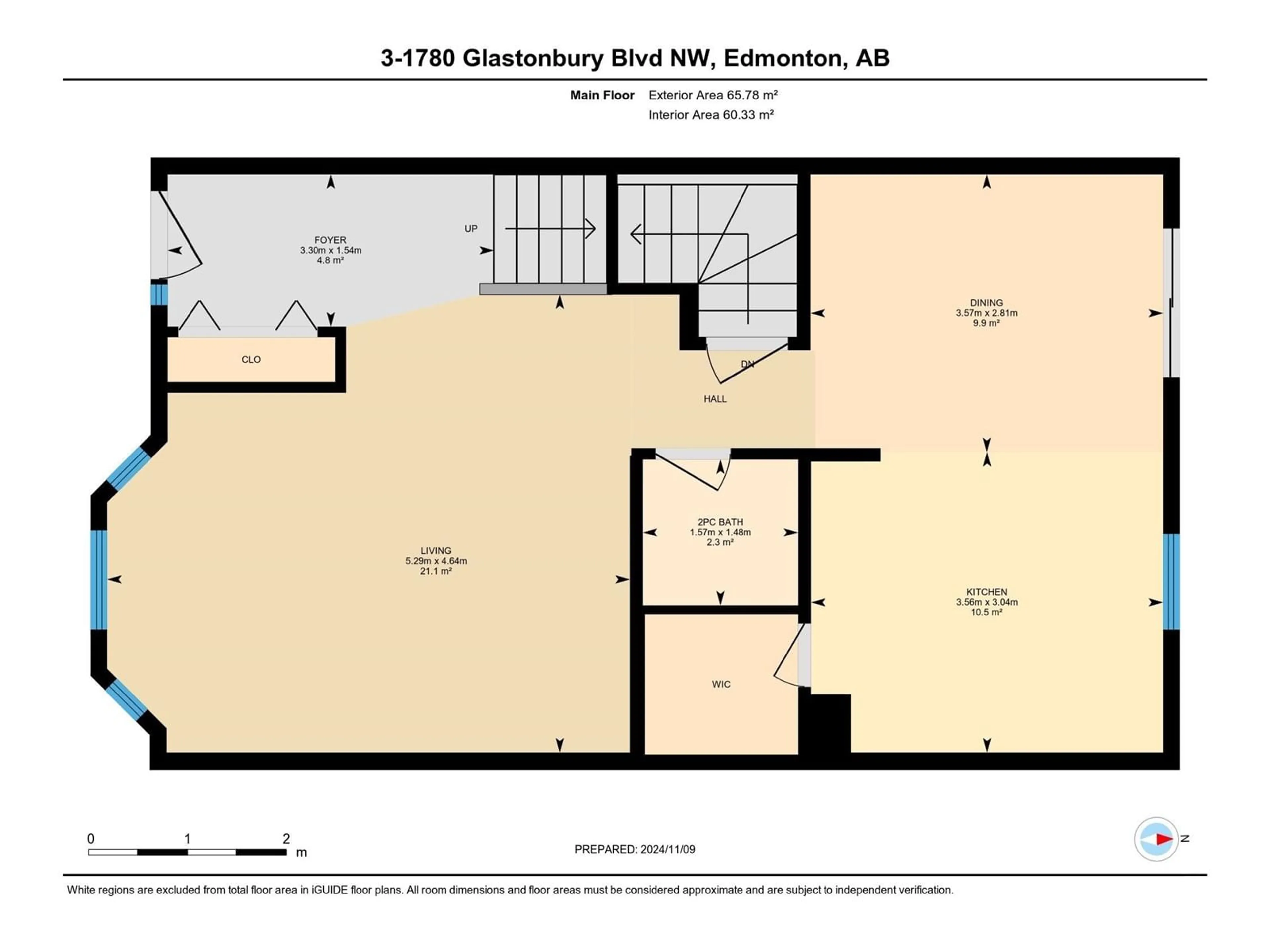 Floor plan for #3 1780 GLASTONBURY BV NW, Edmonton Alberta T5T6P9