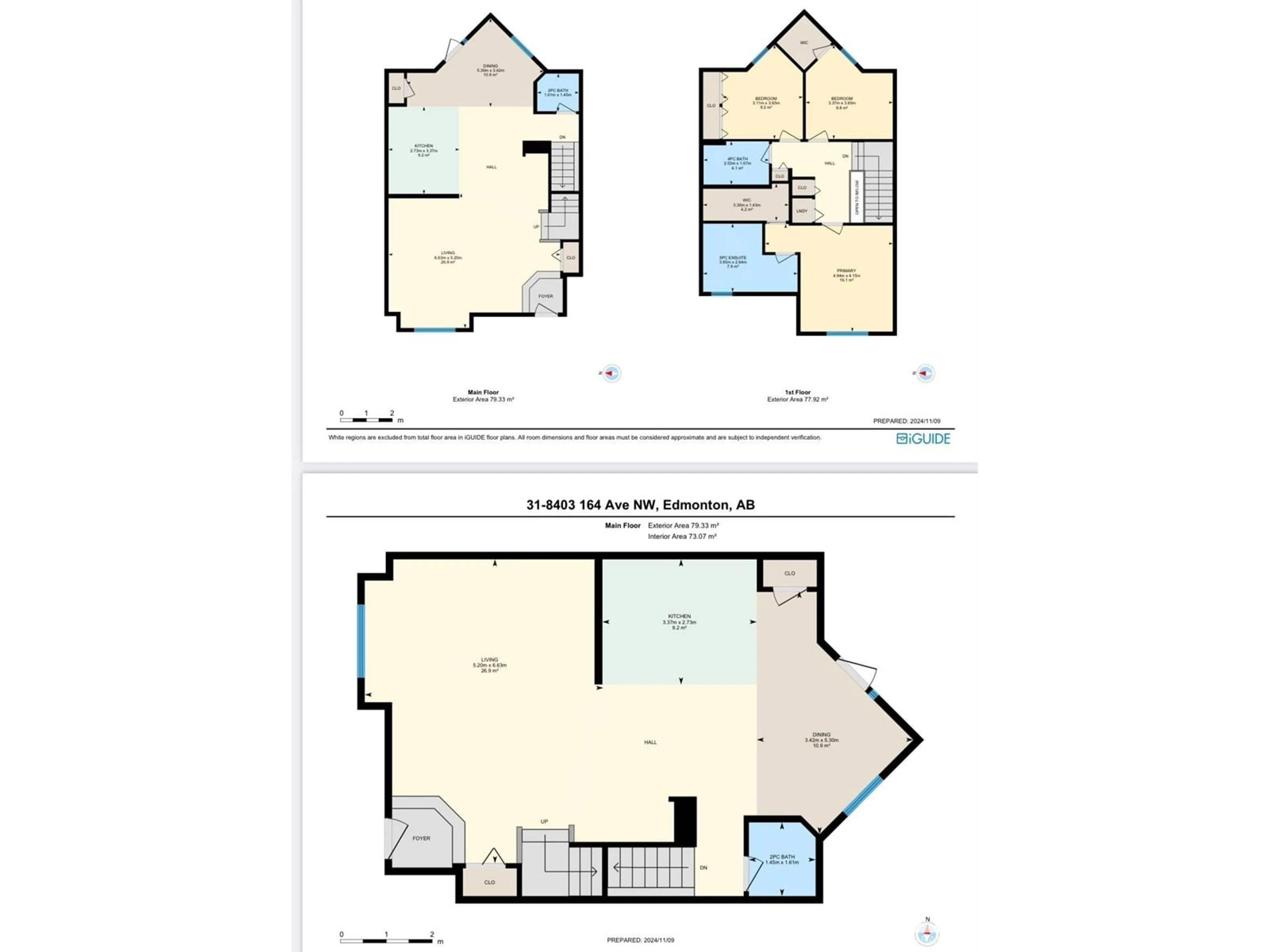 Floor plan for #31 8403 164 AV NW, Edmonton Alberta T5Z3Y2