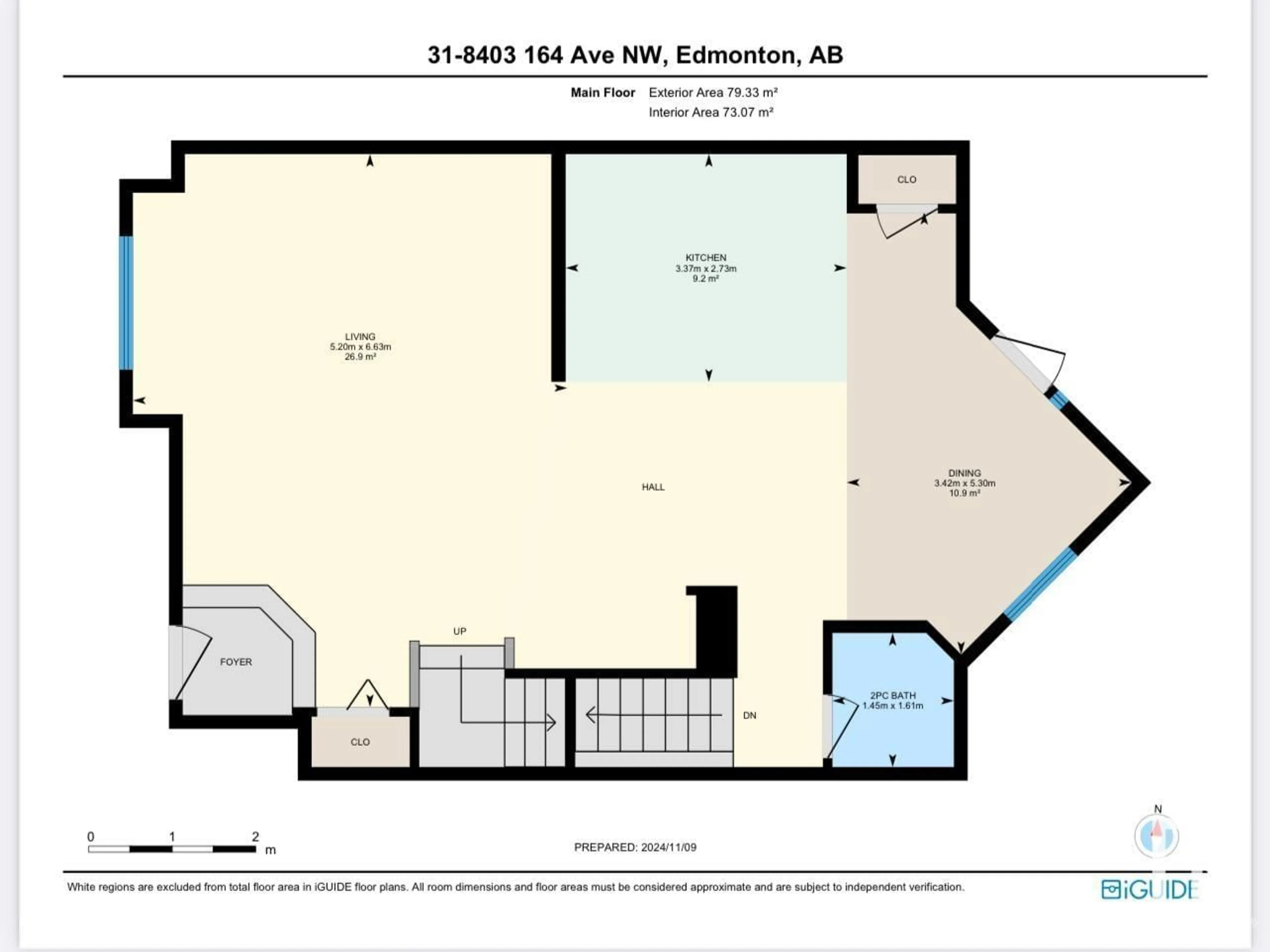 Floor plan for #31 8403 164 AV NW, Edmonton Alberta T5Z3Y2