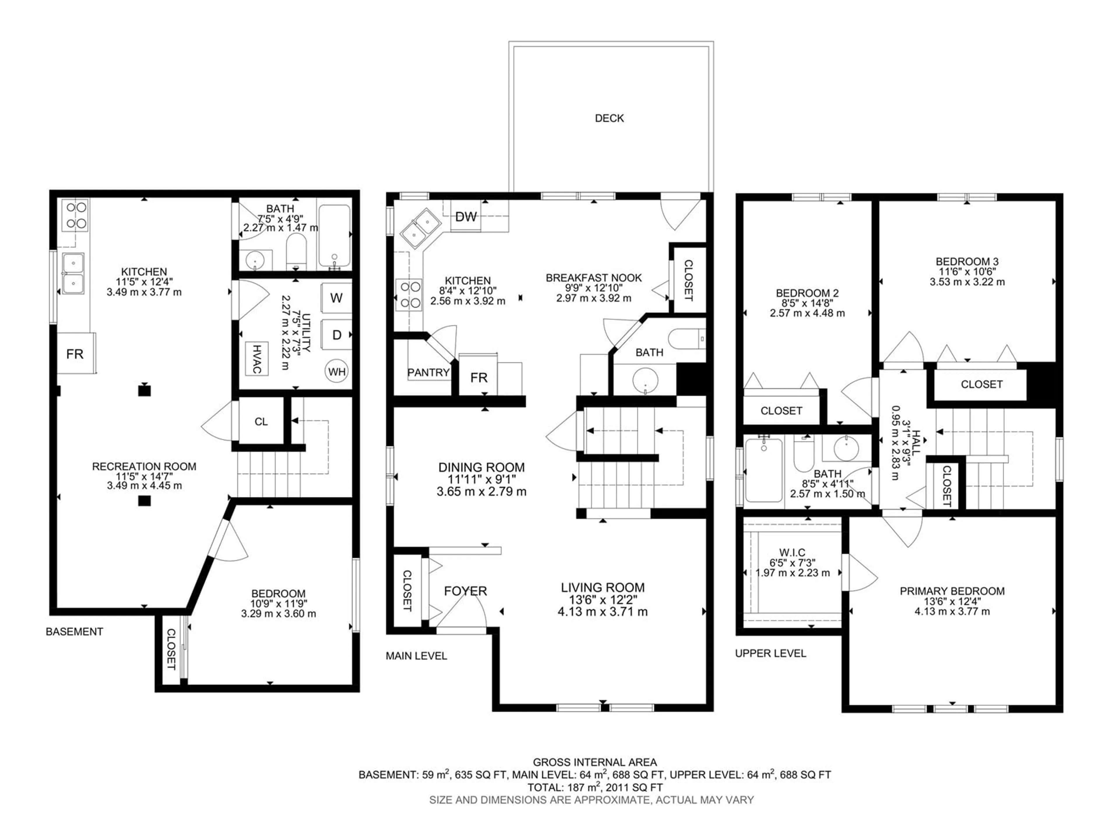 Floor plan for 707 88st SW SW, Edmonton Alberta T6X1E1