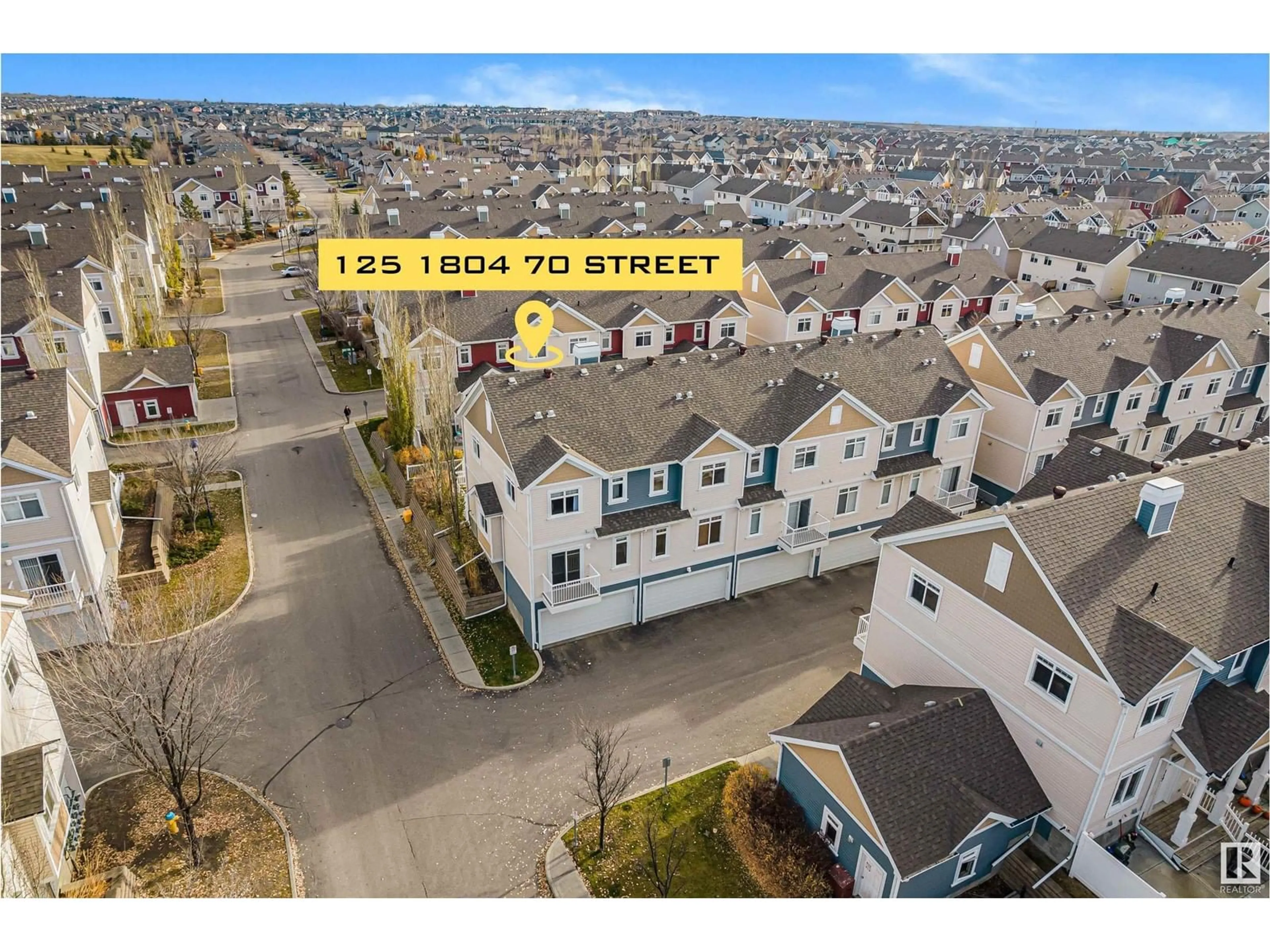 A pic from exterior of the house or condo, the street view for #125 1804 70 ST SW, Edmonton Alberta T6X0H4