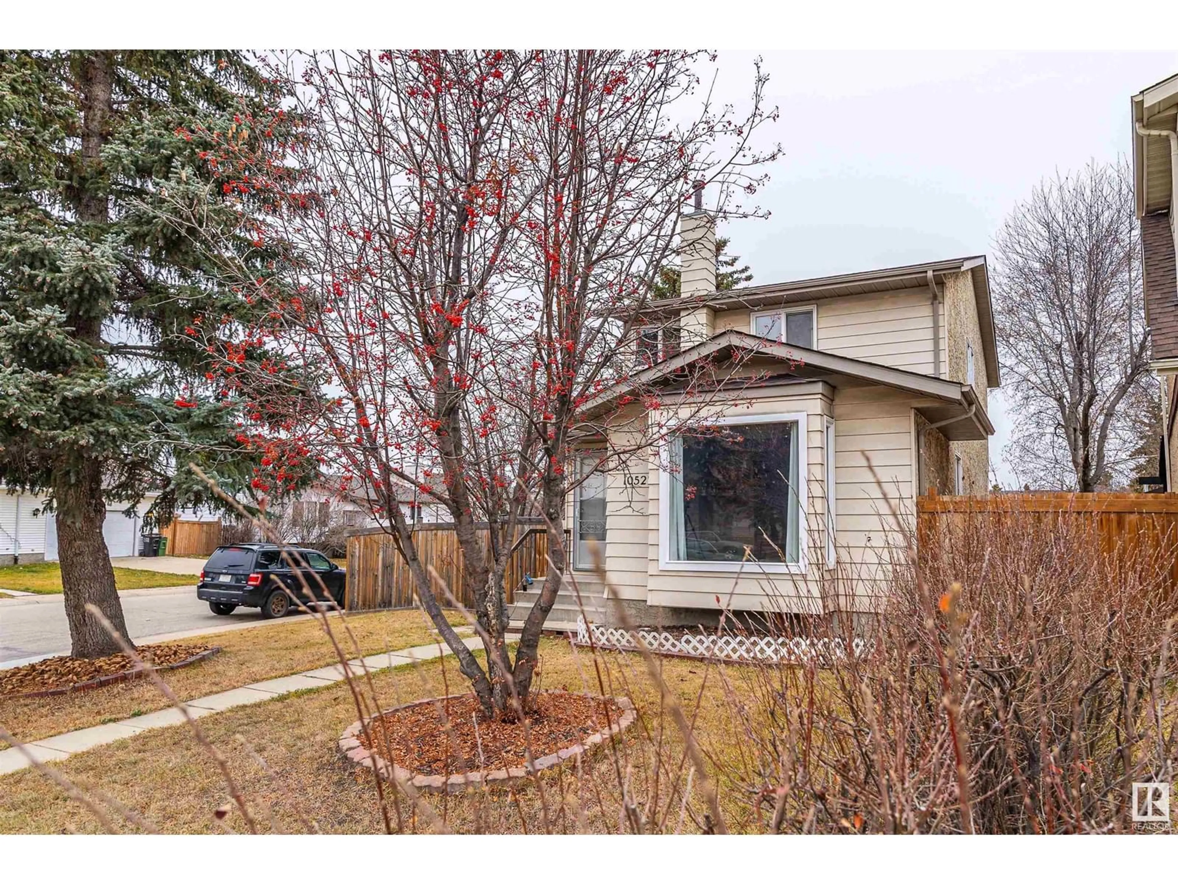 A pic from exterior of the house or condo, the fenced backyard for 10522 21 AV NW, Edmonton Alberta T6J5G9