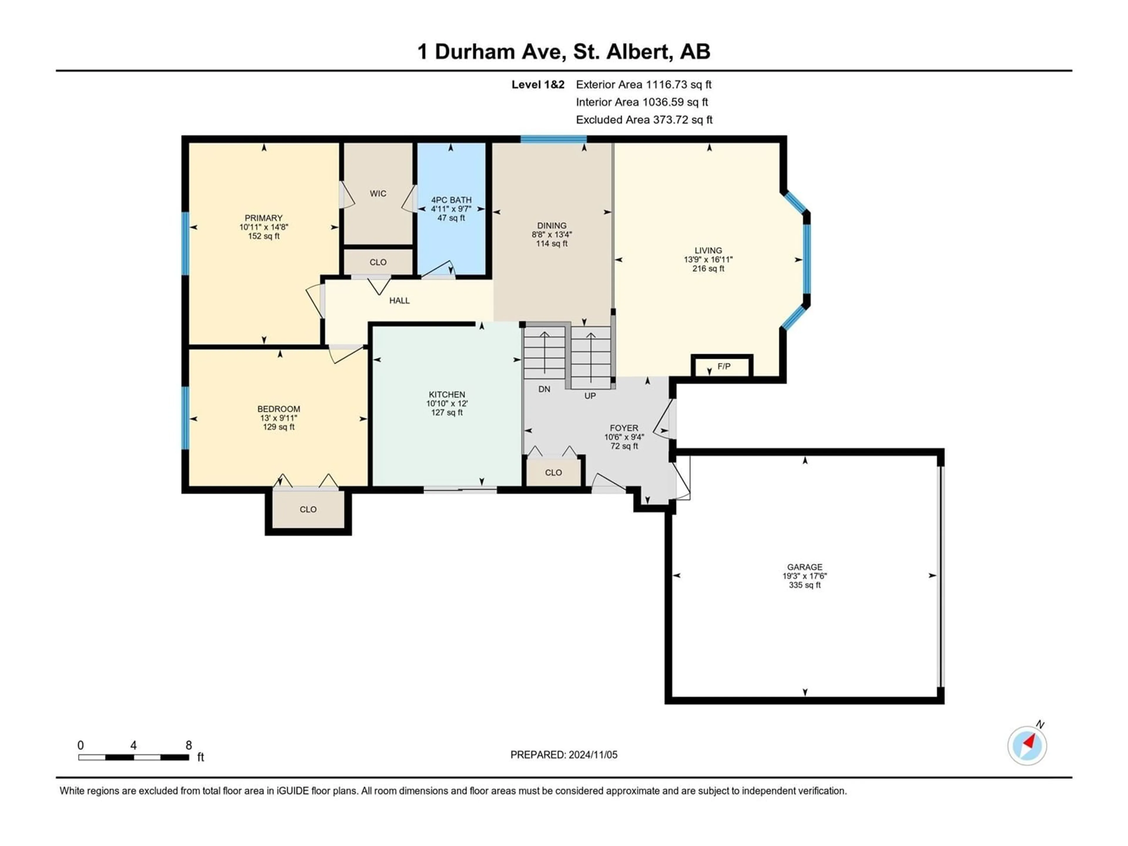 Floor plan for 1 DURHAM AV, St. Albert Alberta T8N4W4