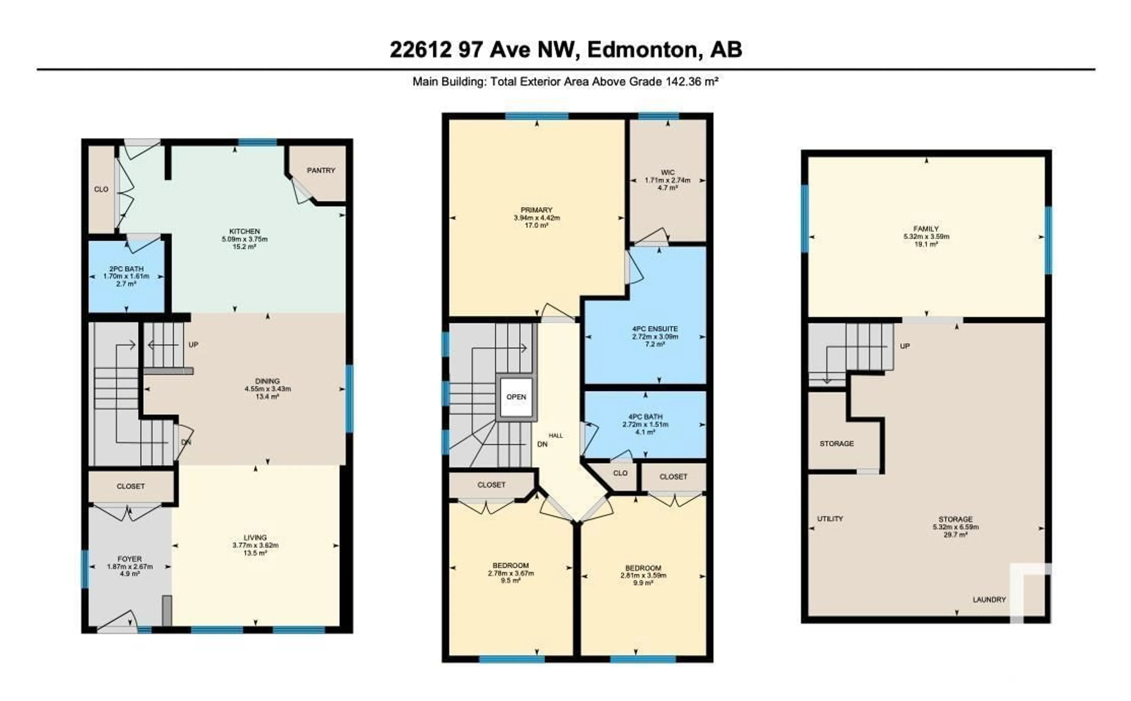 Floor plan for 22612 97 AV NW, Edmonton Alberta T5T7J2