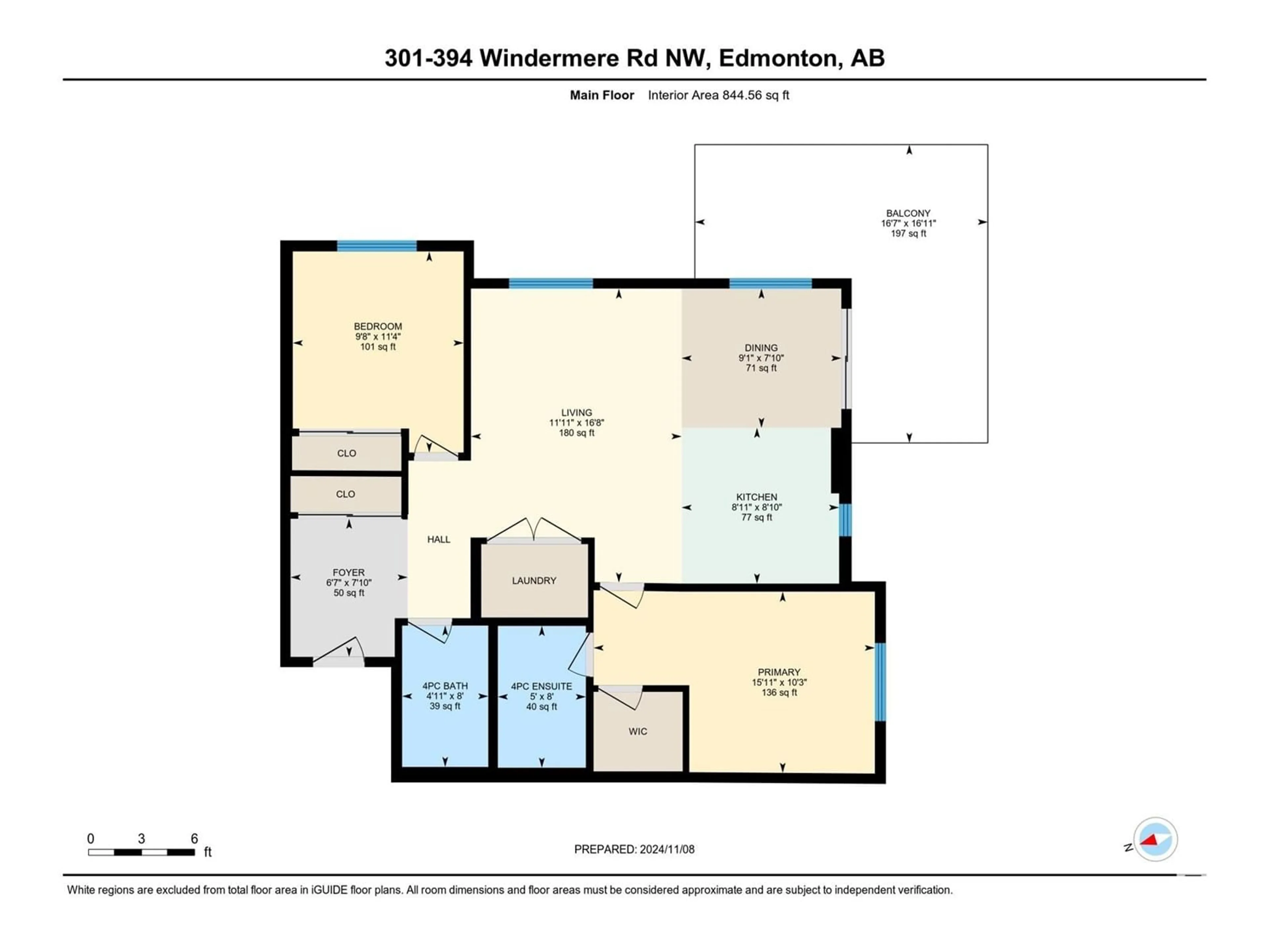 Floor plan for #301 394 Windermere RD NW, Edmonton Alberta T6W0R1