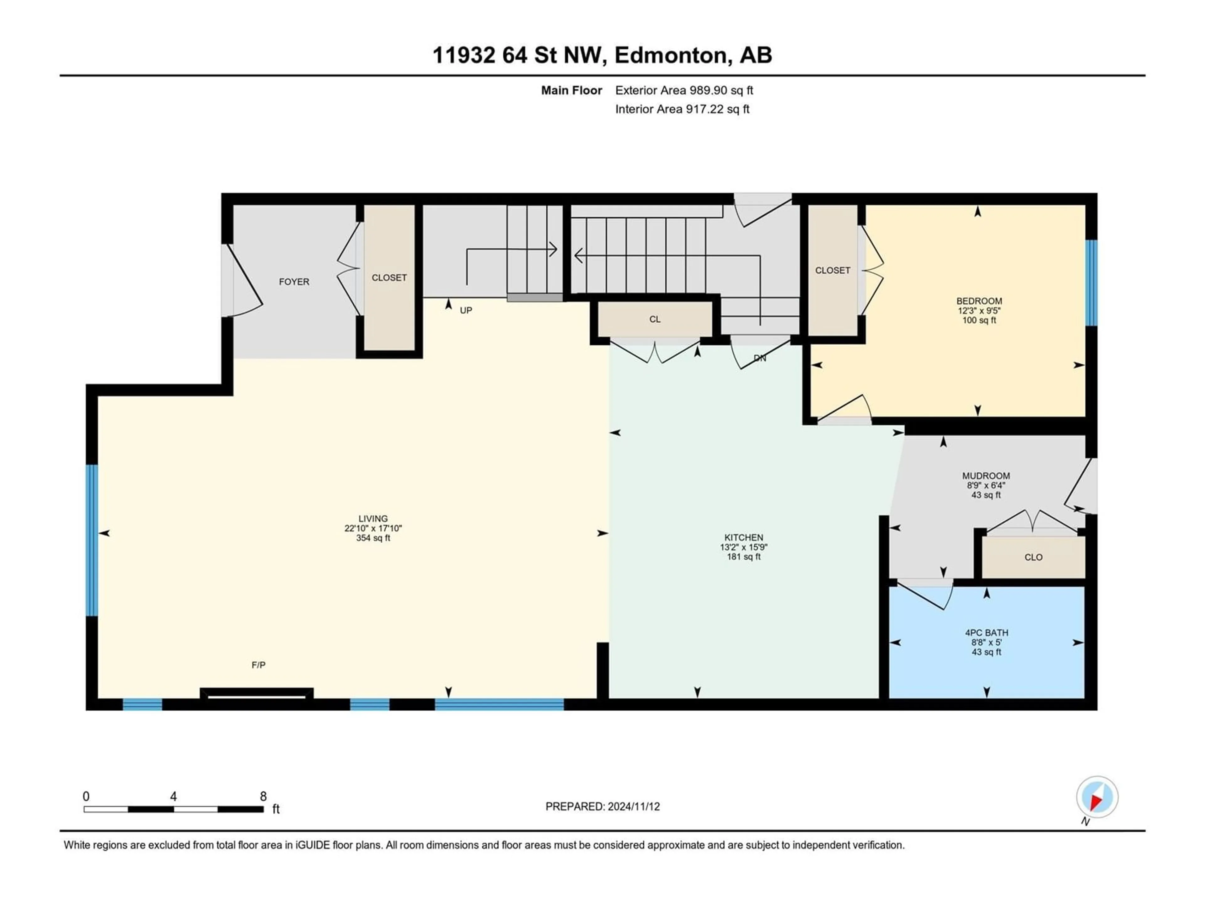 Floor plan for 11932 64 ST NW NW, Edmonton Alberta T5W4J3