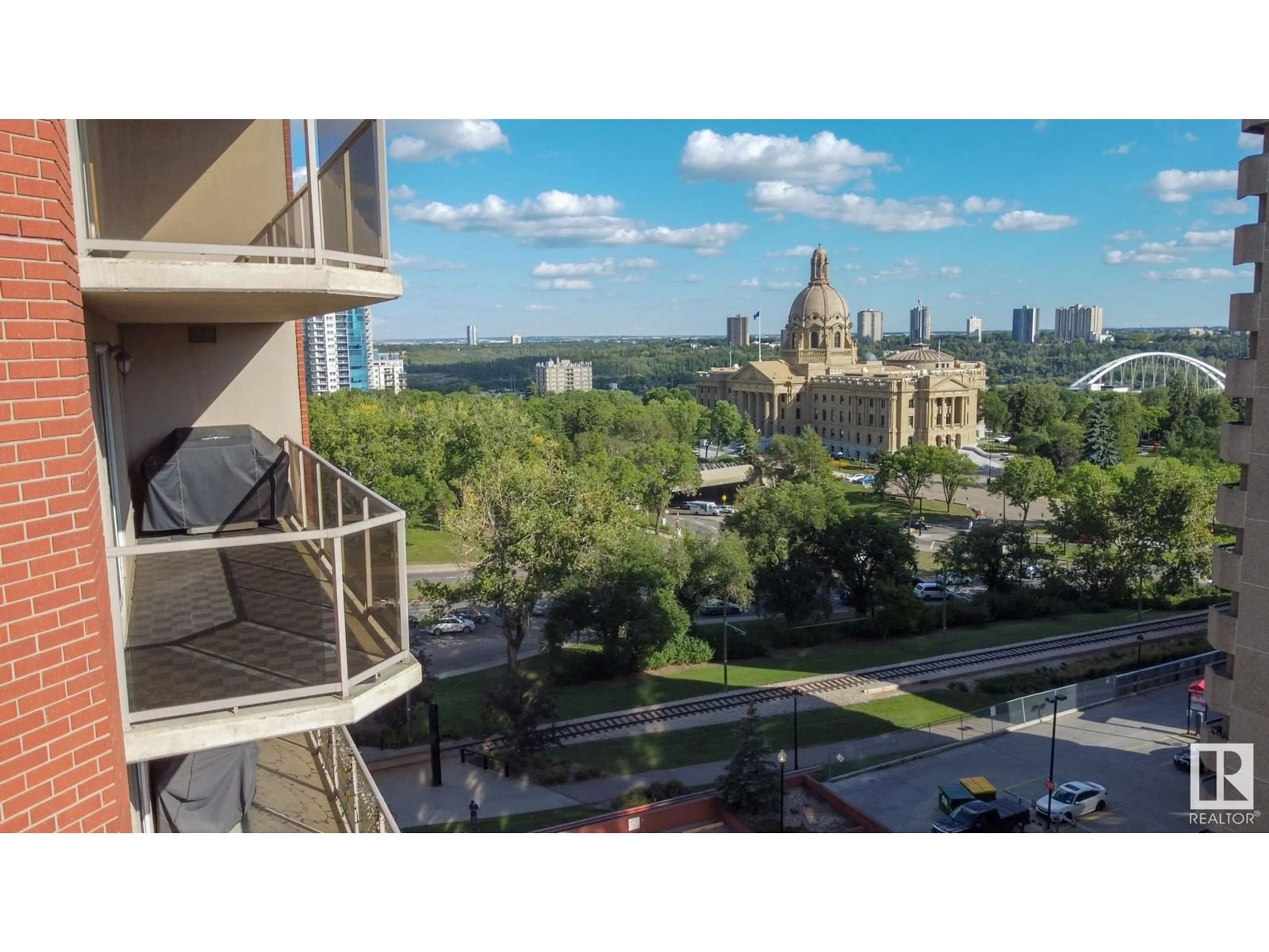 A pic from exterior of the house or condo, the view of city buildings for #903 9741 110 ST NW, Edmonton Alberta T5K2V8