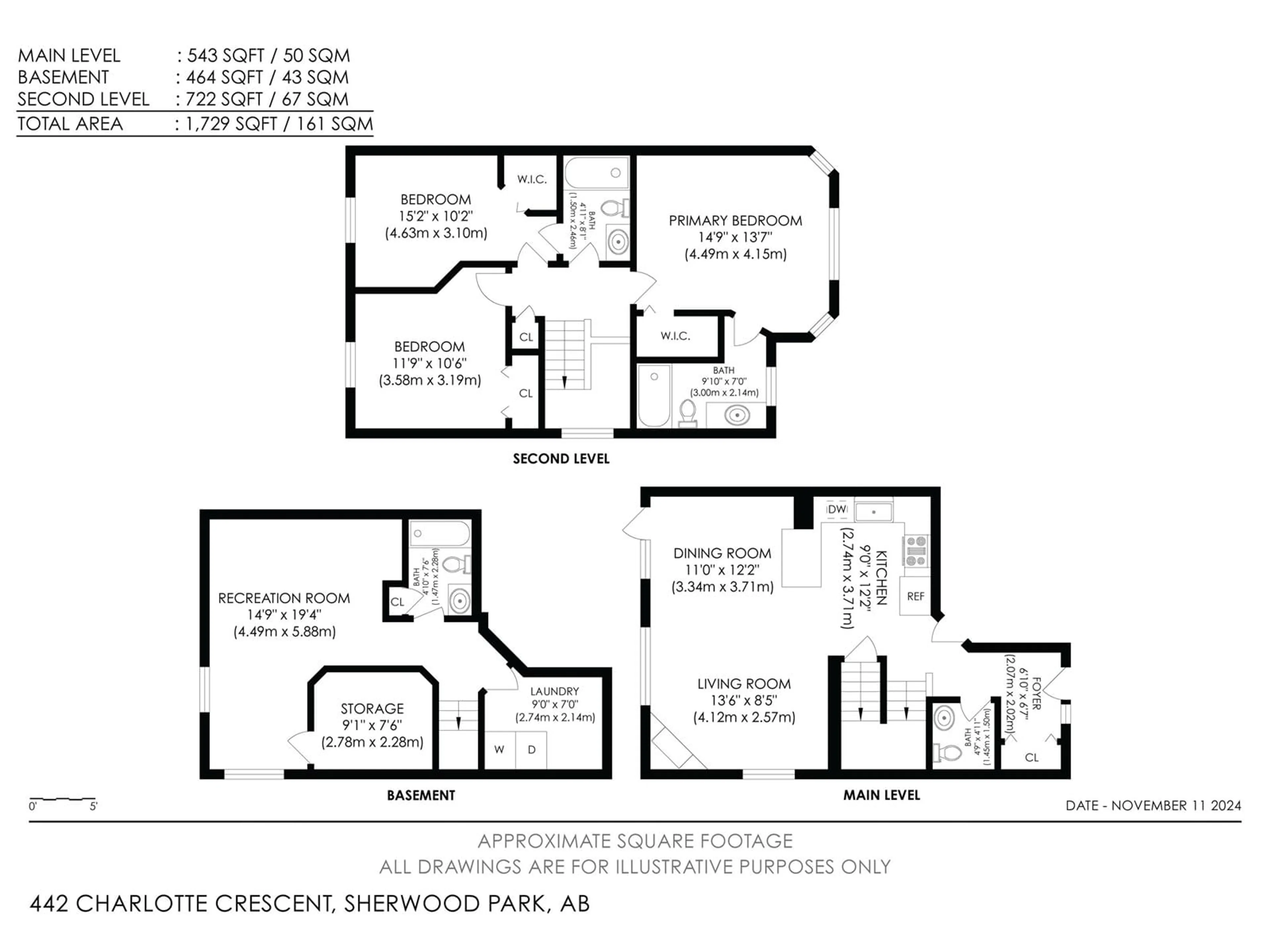 Floor plan for 442 CHARLOTTE CR, Sherwood Park Alberta T8H0K6