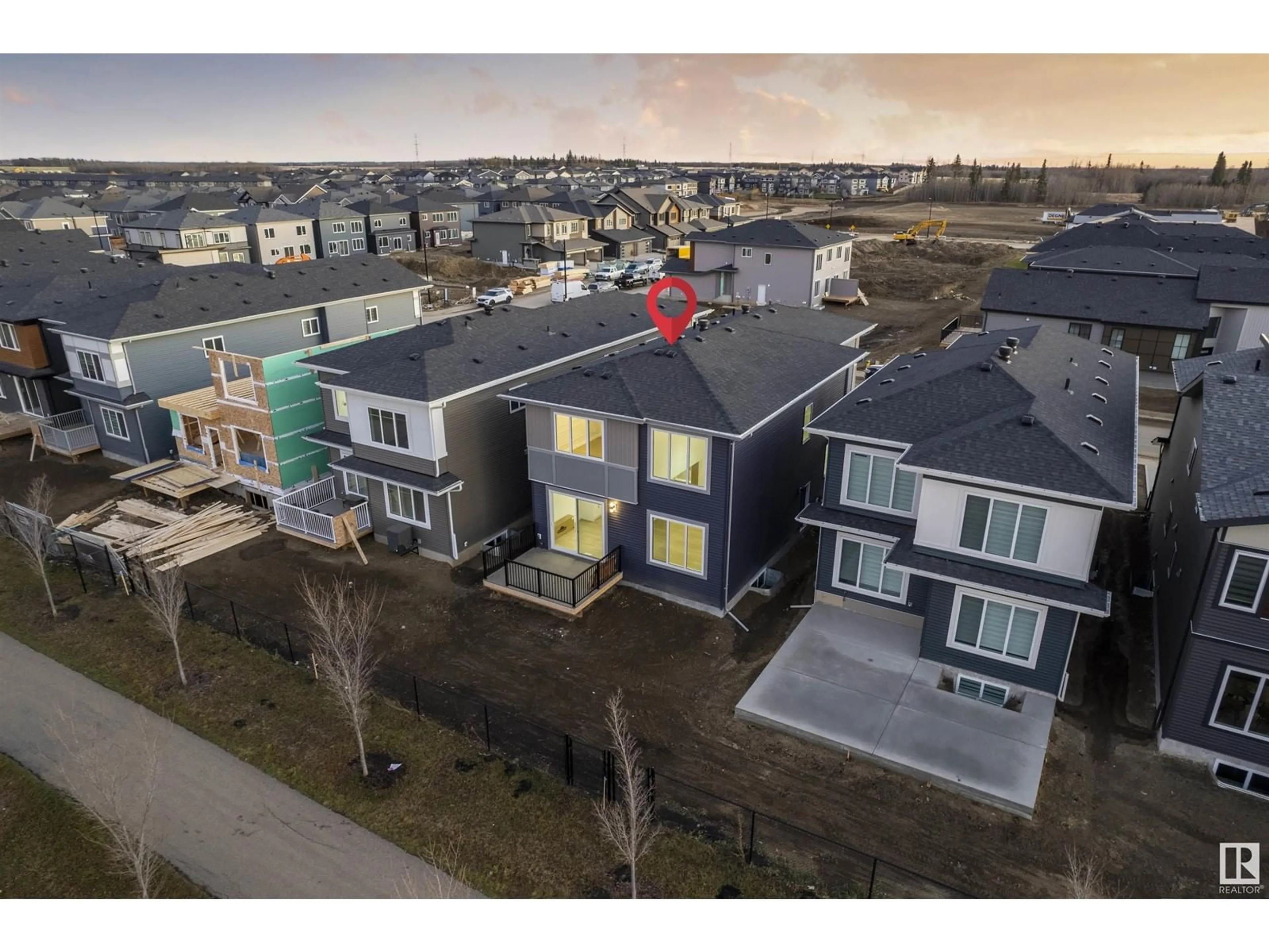 A pic from exterior of the house or condo, the street view for 8387 MAYDAY LINK SW, Edmonton Alberta T6X3E6