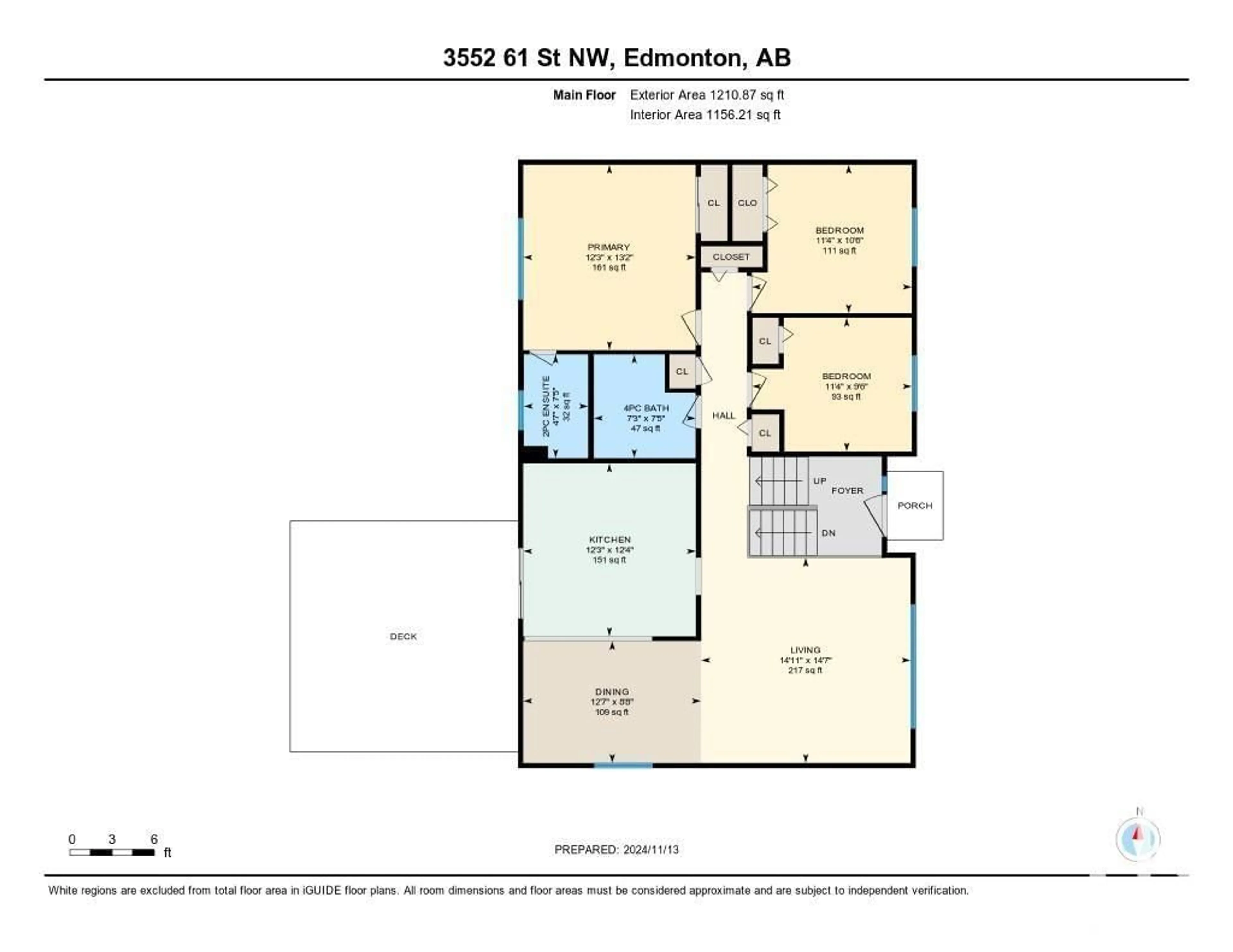 Floor plan for 3552 61 ST NW, Edmonton Alberta T6L1H3